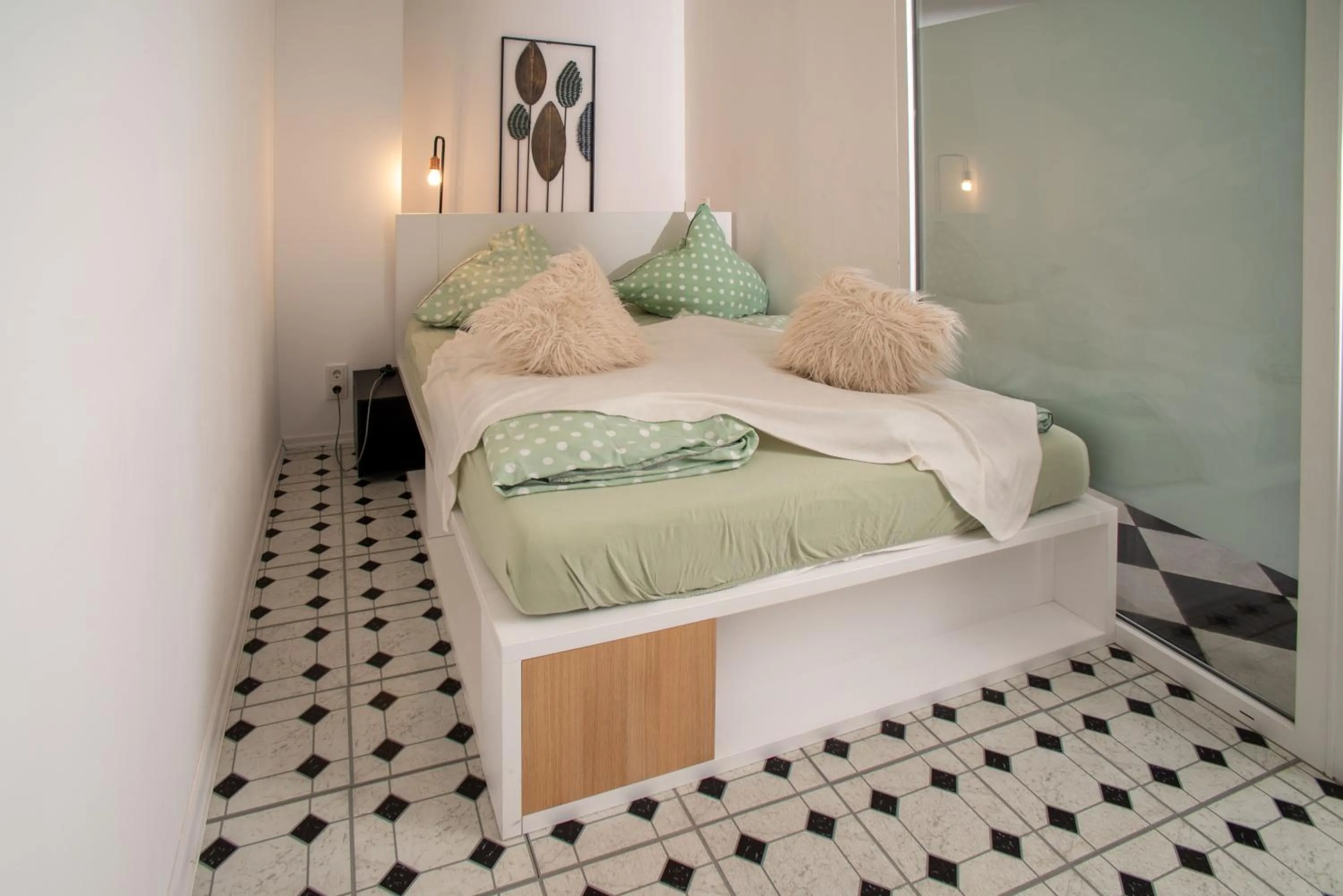 Bed in Designpension Traumschloss Hotel Garni