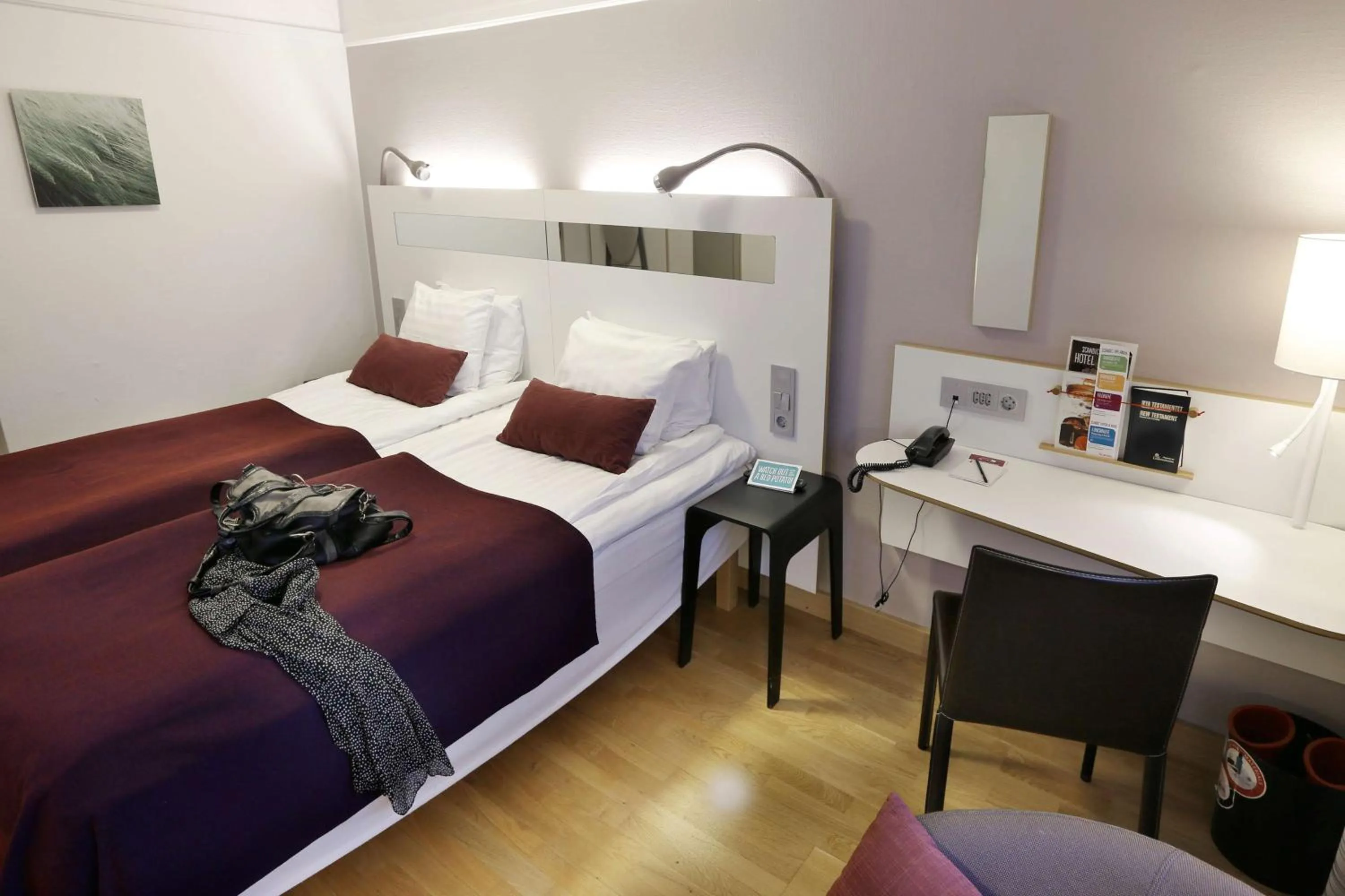 Bedroom, Bed in Scandic Uplandia