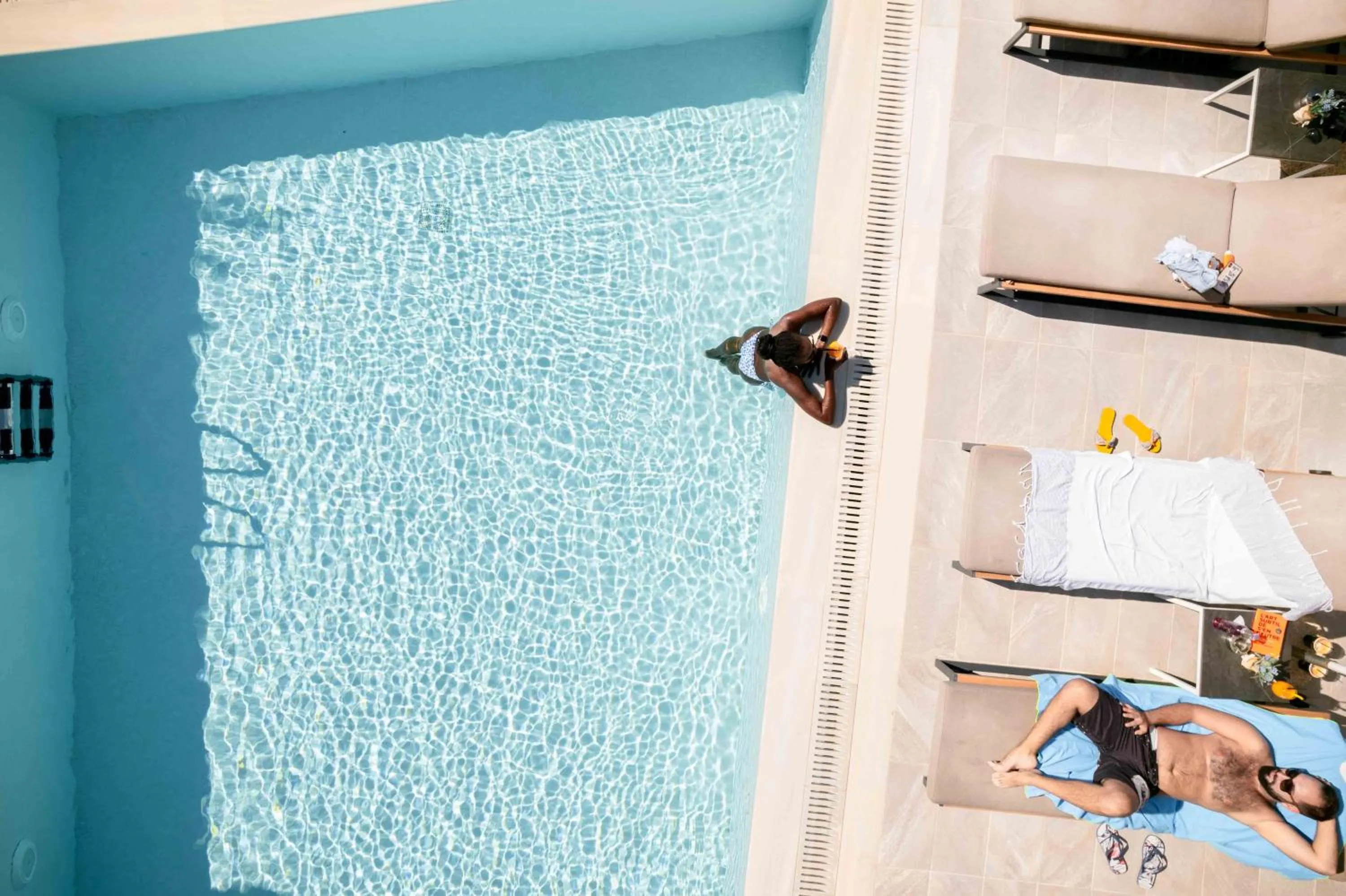Swimming pool, Bed in Serenity Suites