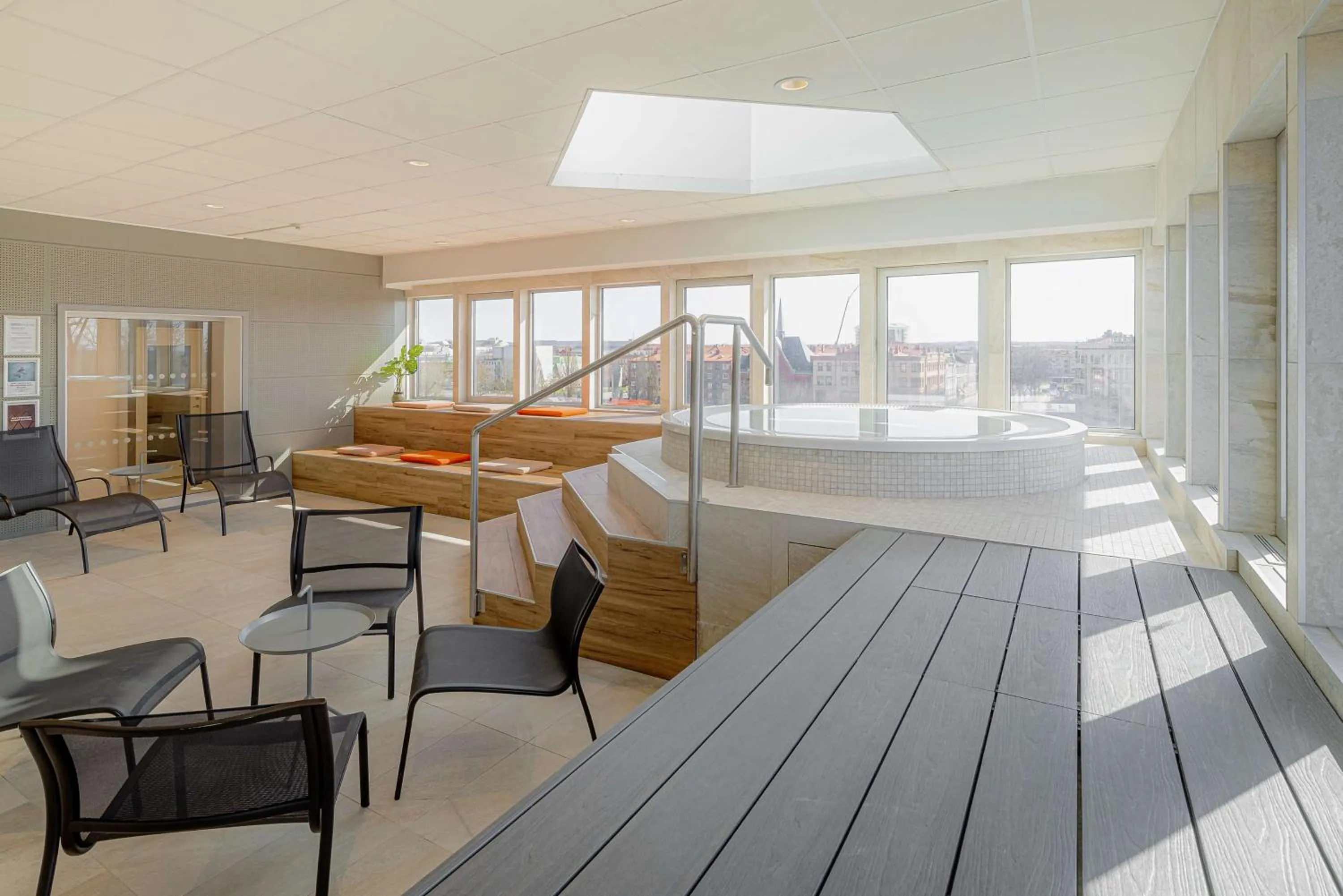 Pool view in Scandic Hallandia