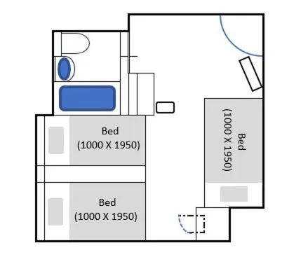 Photo of the whole room, Bed in Hotel Consort Shin-Osaka
