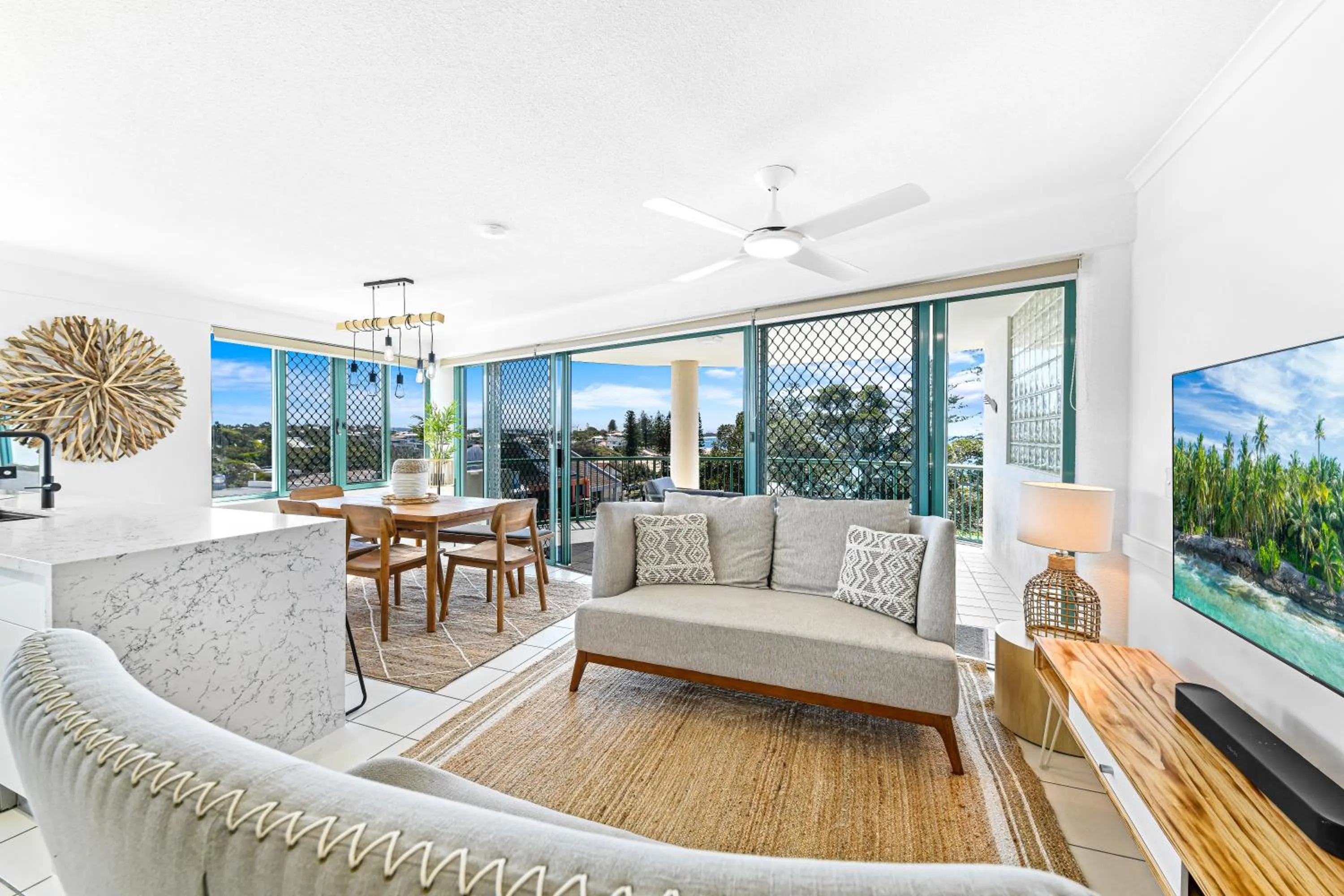 Living room in The Norfolks on Moffat Beach