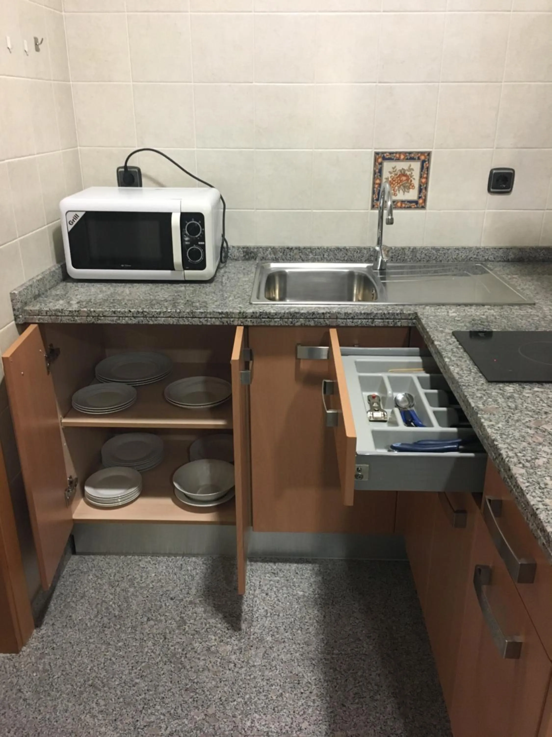 Kitchen or kitchenette in Hotel Albanta