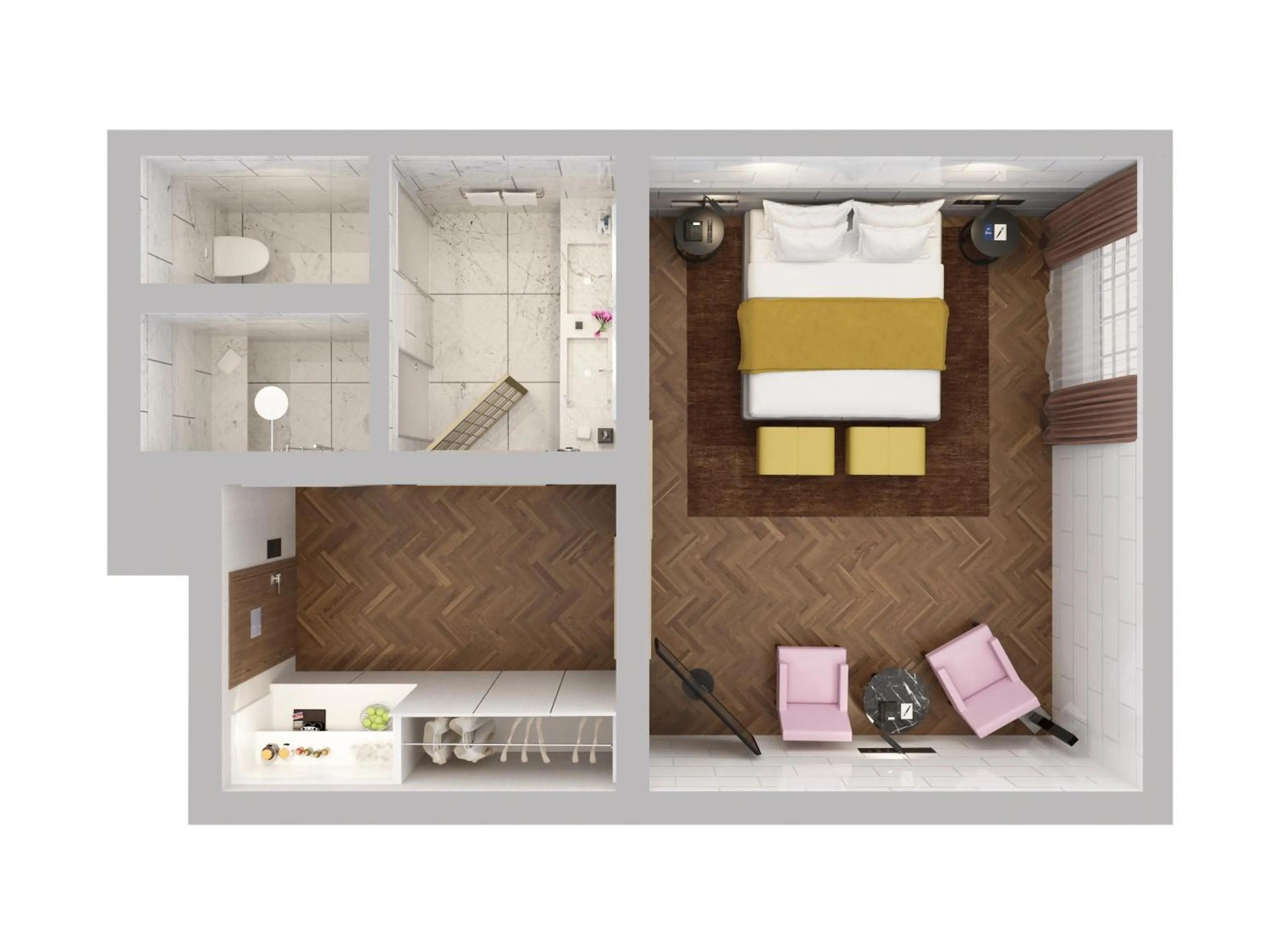 Floor plan, Bed in Hotel Cafe Royal