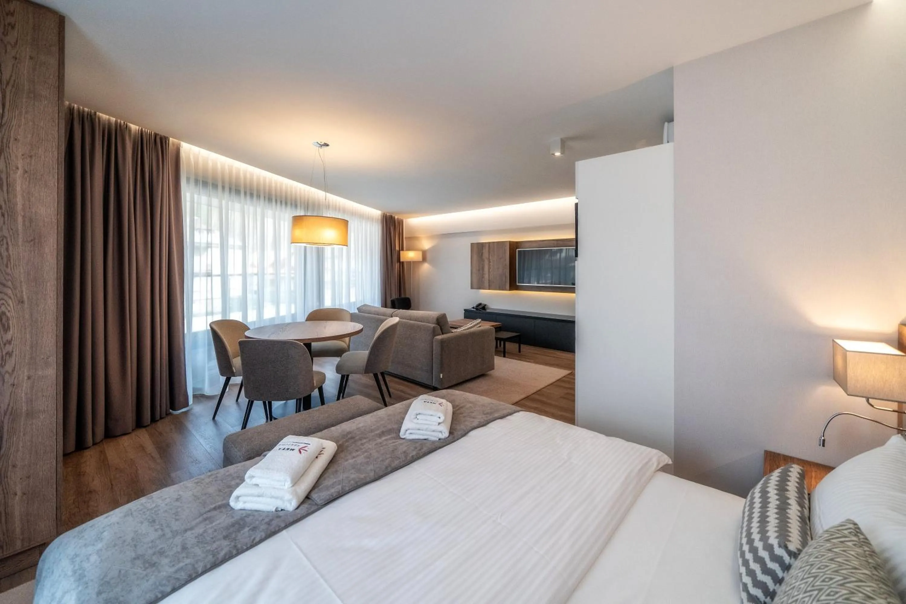 Living room, Bed in Meta Apartments