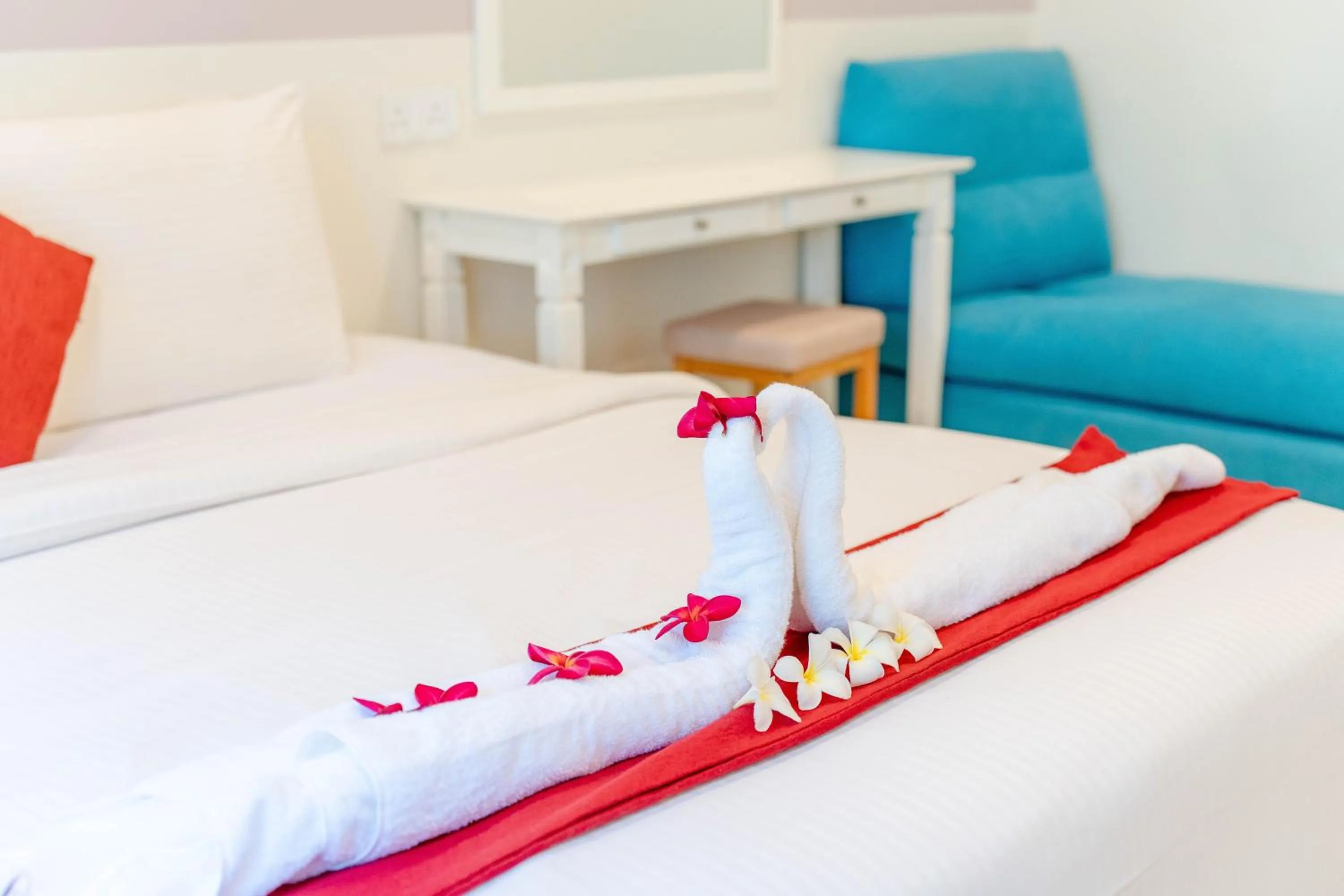 Bed in SANDY GARDEN RESORT LANGKAWI