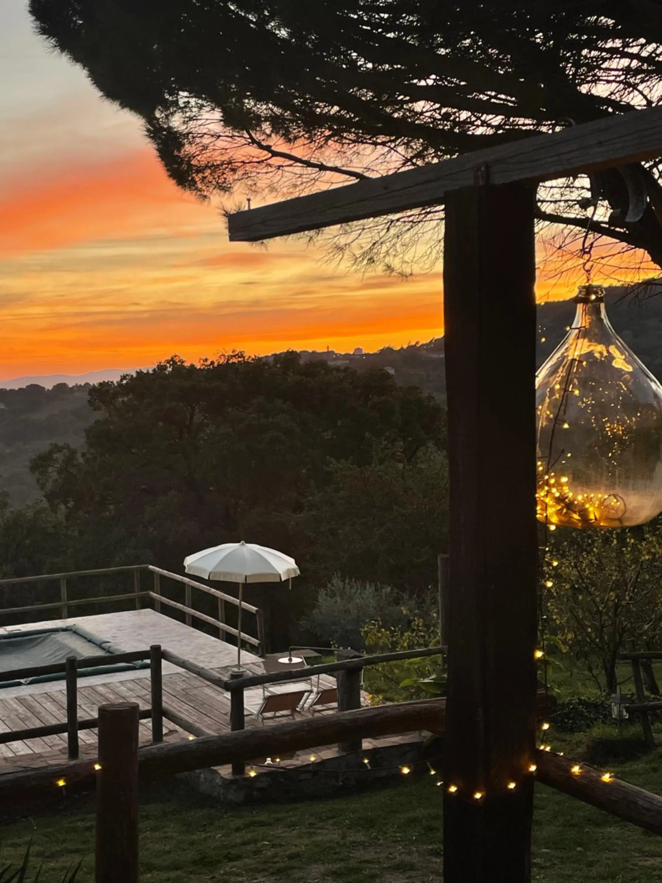 Pool view in B&B Podere Camaiano