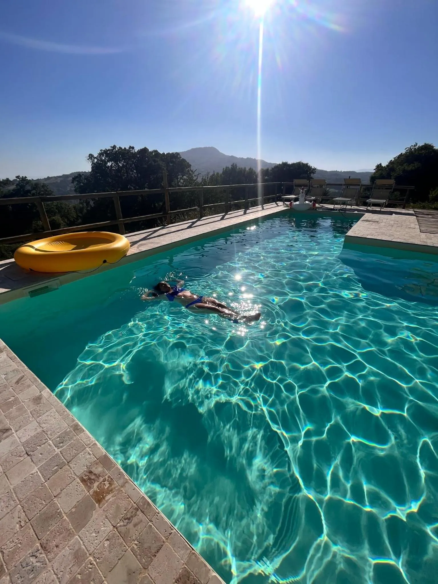 Pool view in B&B Podere Camaiano