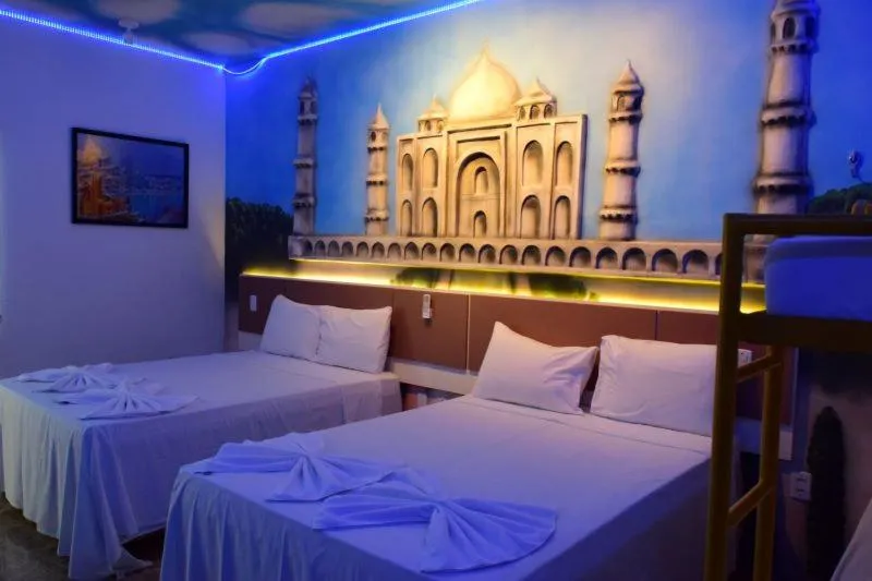 Bed in Pousada Country K no Parque Aquamak