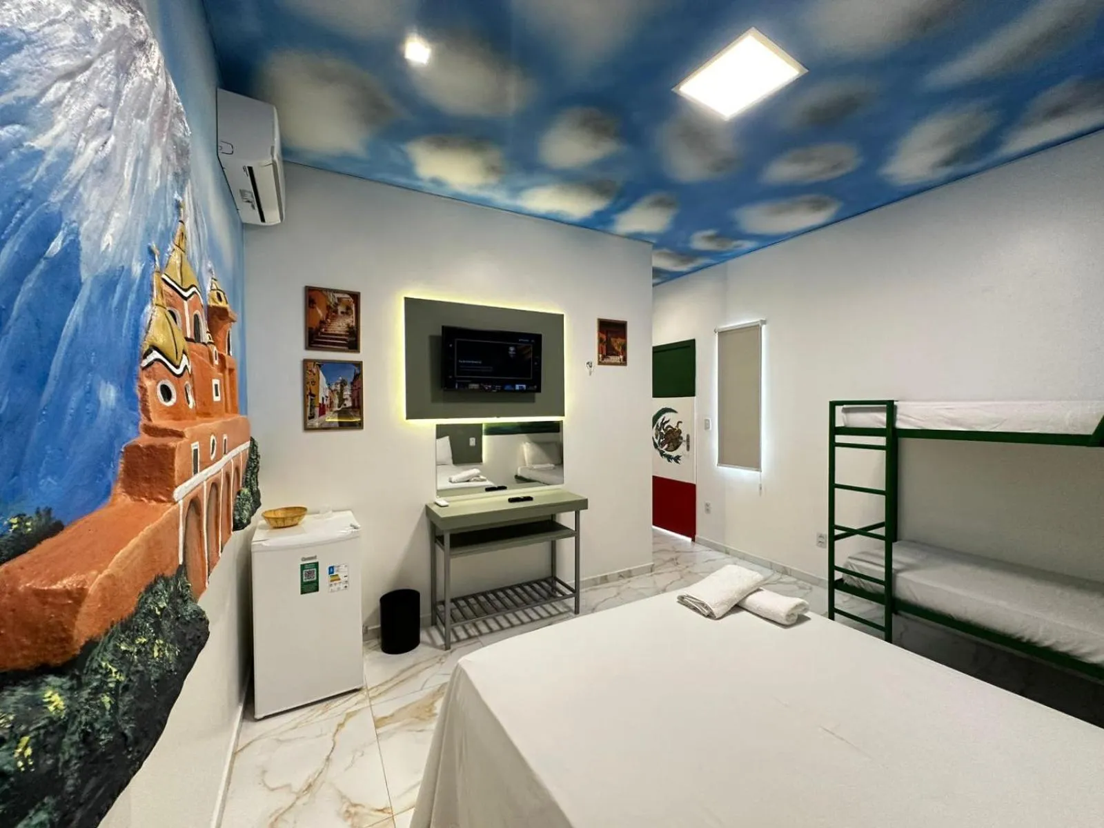 Bed in Pousada Country K no Parque Aquamak