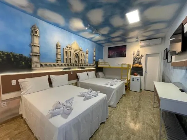 Bed in Pousada Country K no Parque Aquamak