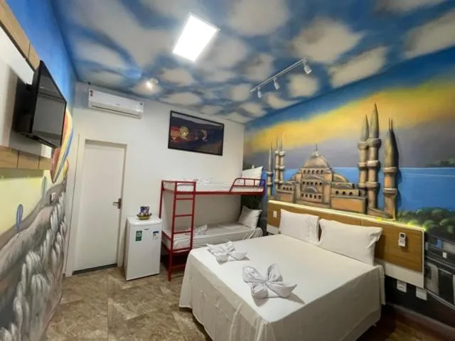 Bed in Pousada Country K no Parque Aquamak