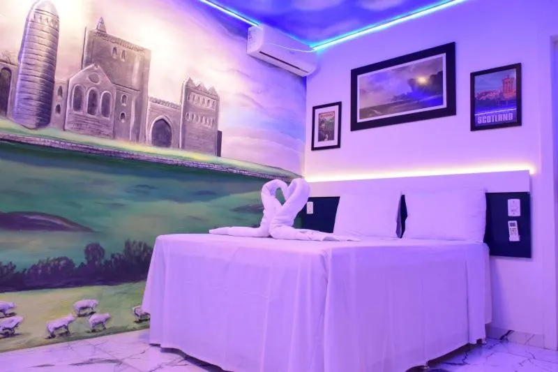 Bed in Pousada Country K no Parque Aquamak