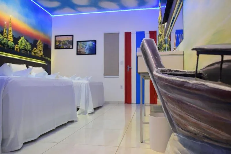 Bed in Pousada Country K no Parque Aquamak