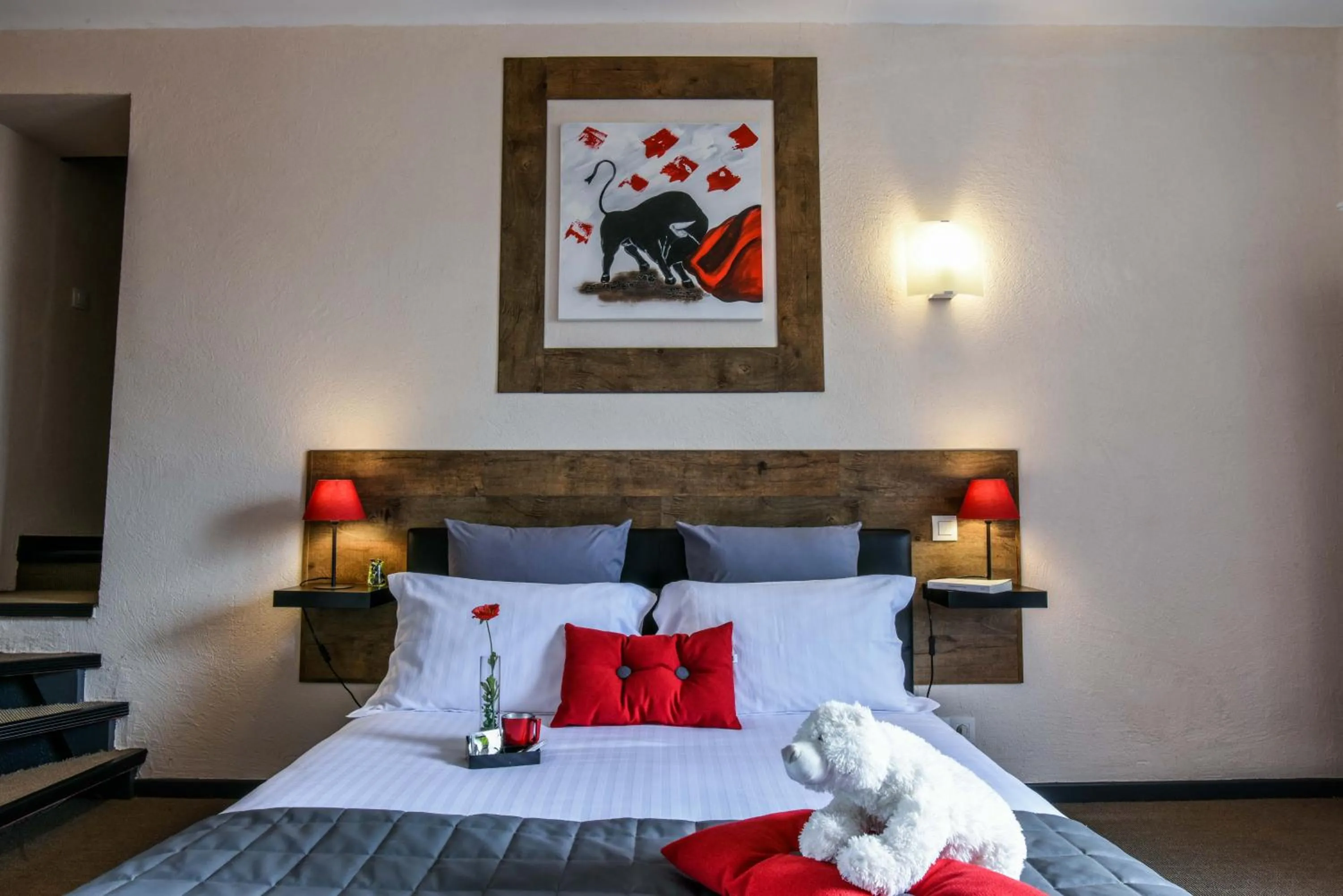 Bed in Hôtel Auberge l'Estanquet