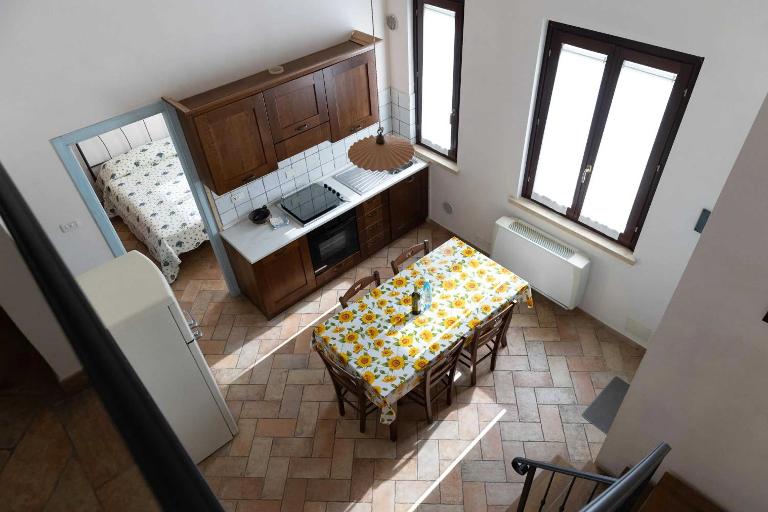 Kitchen or kitchenette, Bed in Casale del Conero