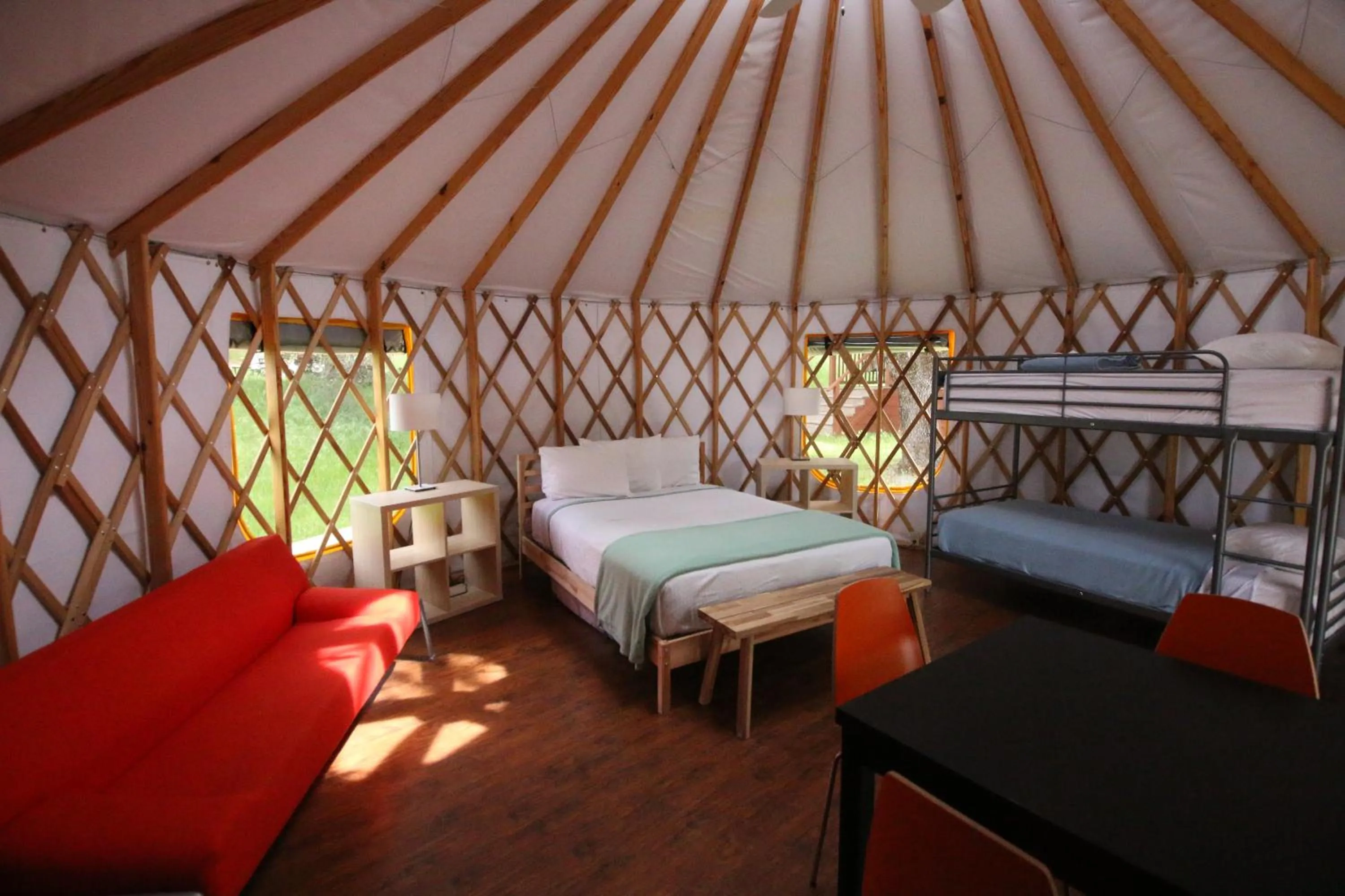 Bed in Yosemite RV Resort