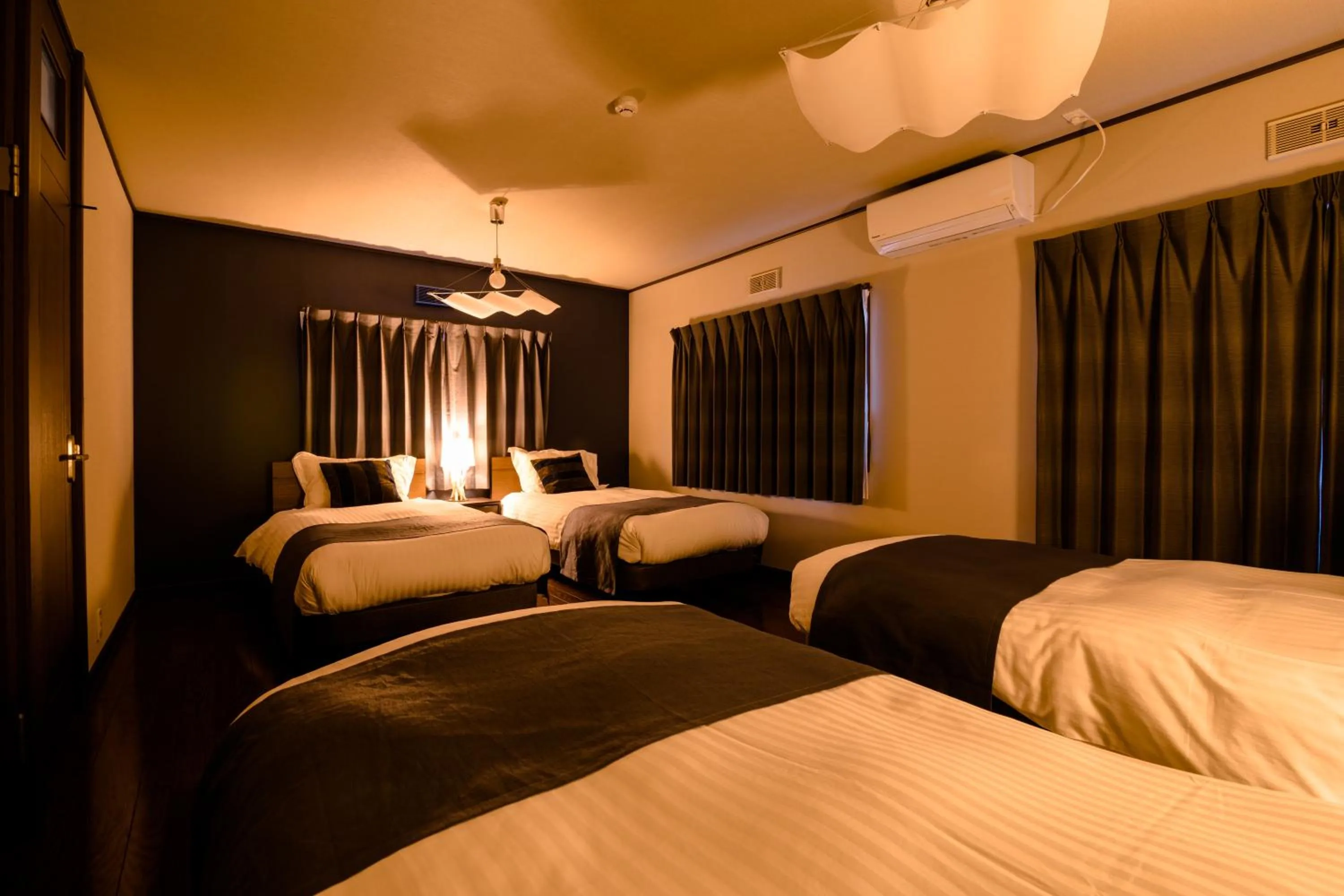 Bedroom, Bed in villa yawaragi