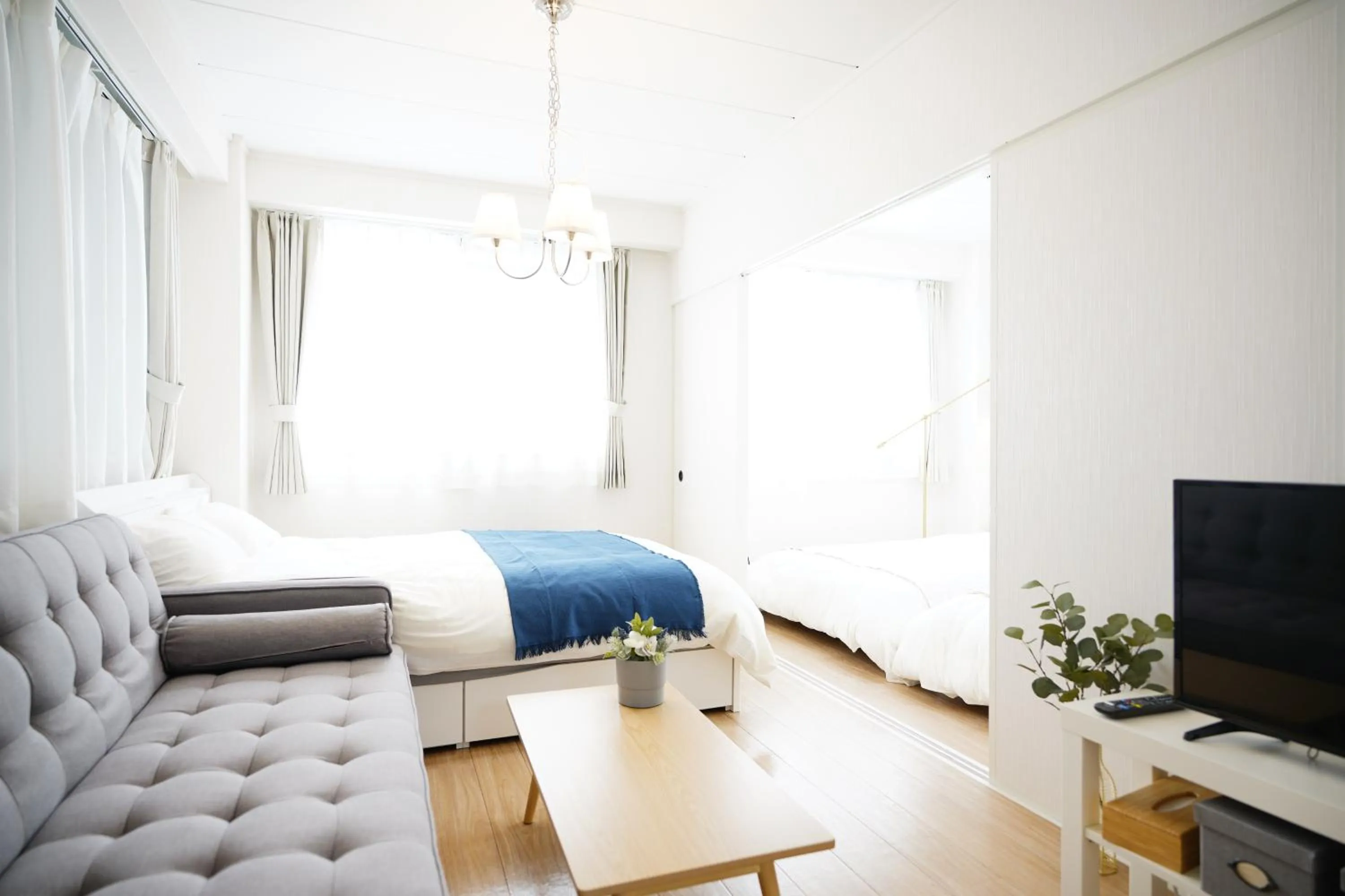 TV and multimedia, Bed in Naha Southerlies Condominium Kumoji