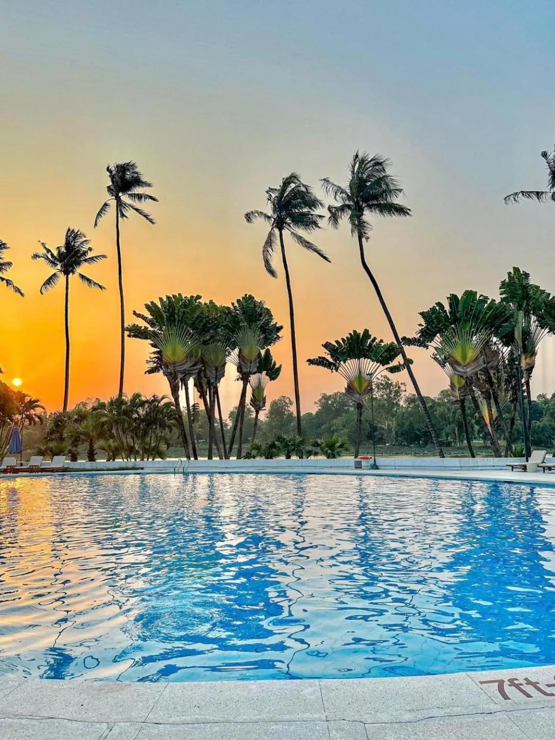 Pool view in Inya Lake Hotel Yangon