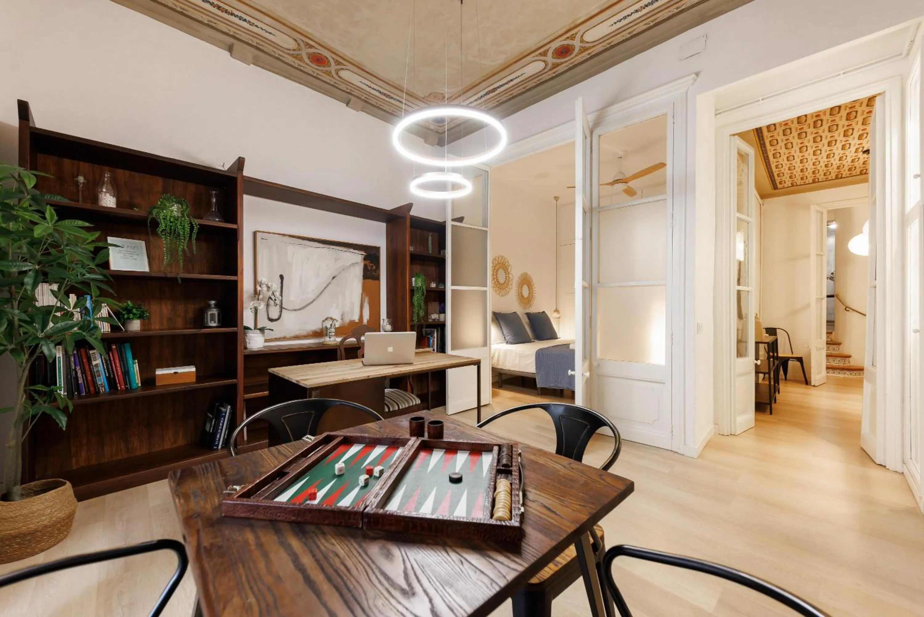 Library in Bravissimo Plaça del Vi, Authentic Historic Apartment