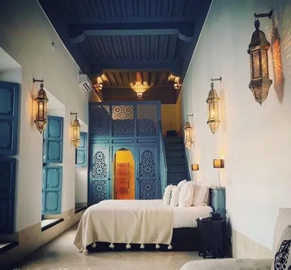 Bed in Riad Dar Hanane