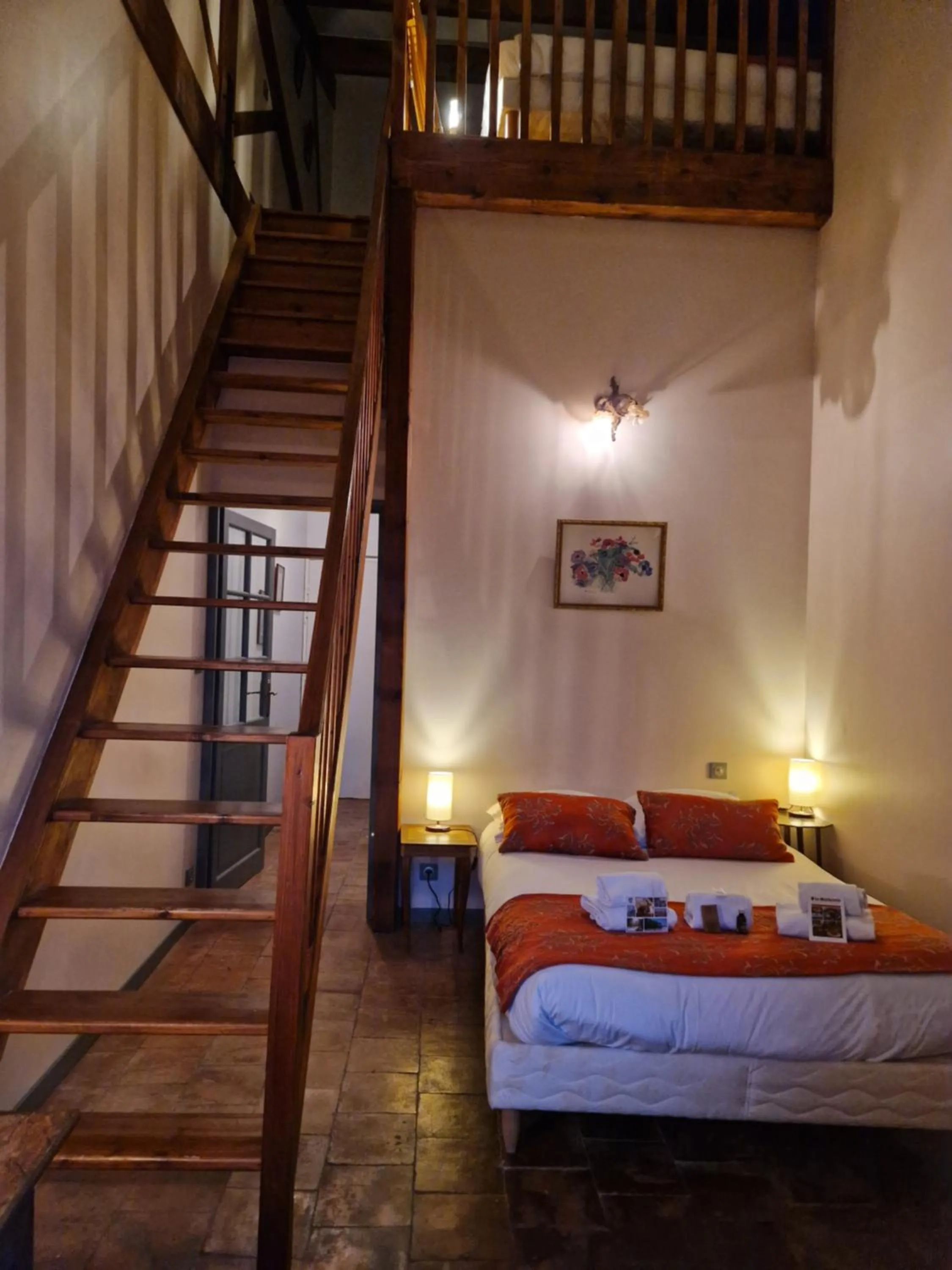 Bed in Logis Hotel - Restaurant La Marbrerie