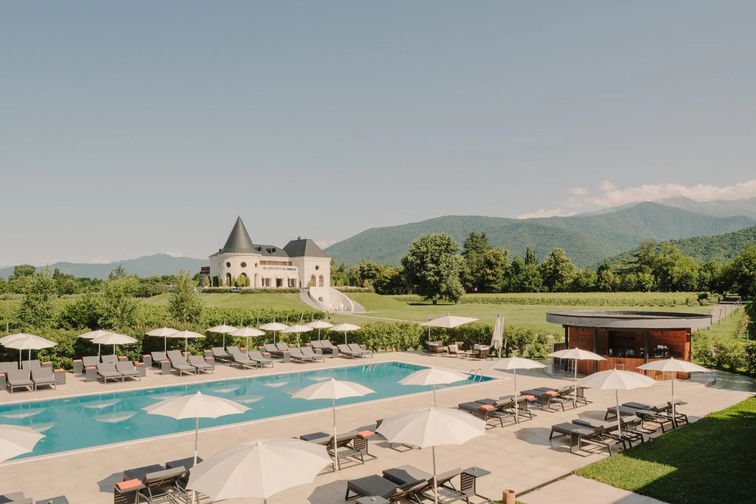 Pool view in Lopota Lake Resort & Spa