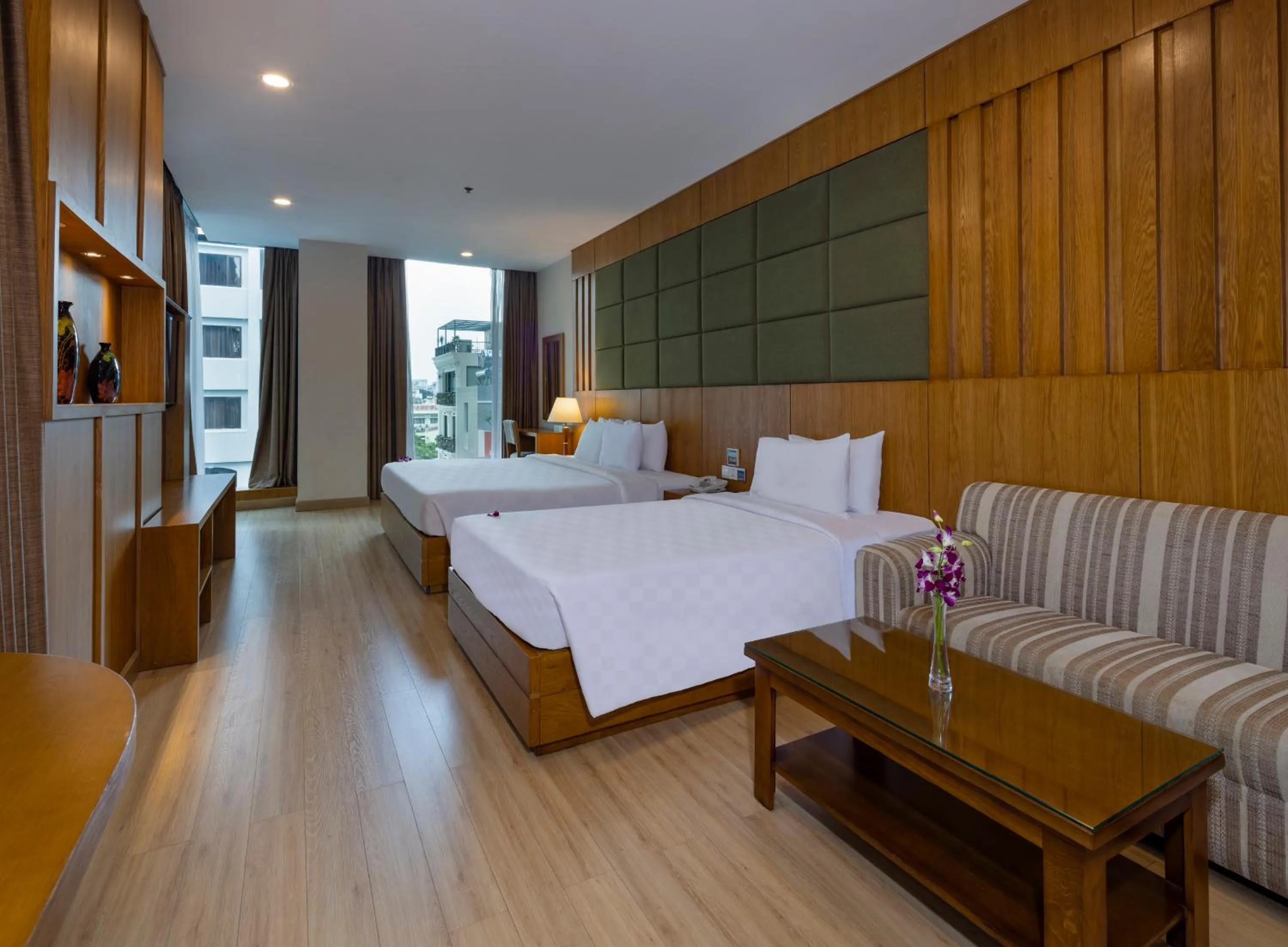 View (from property/room), Bed in Eden Star Saigon Hotel