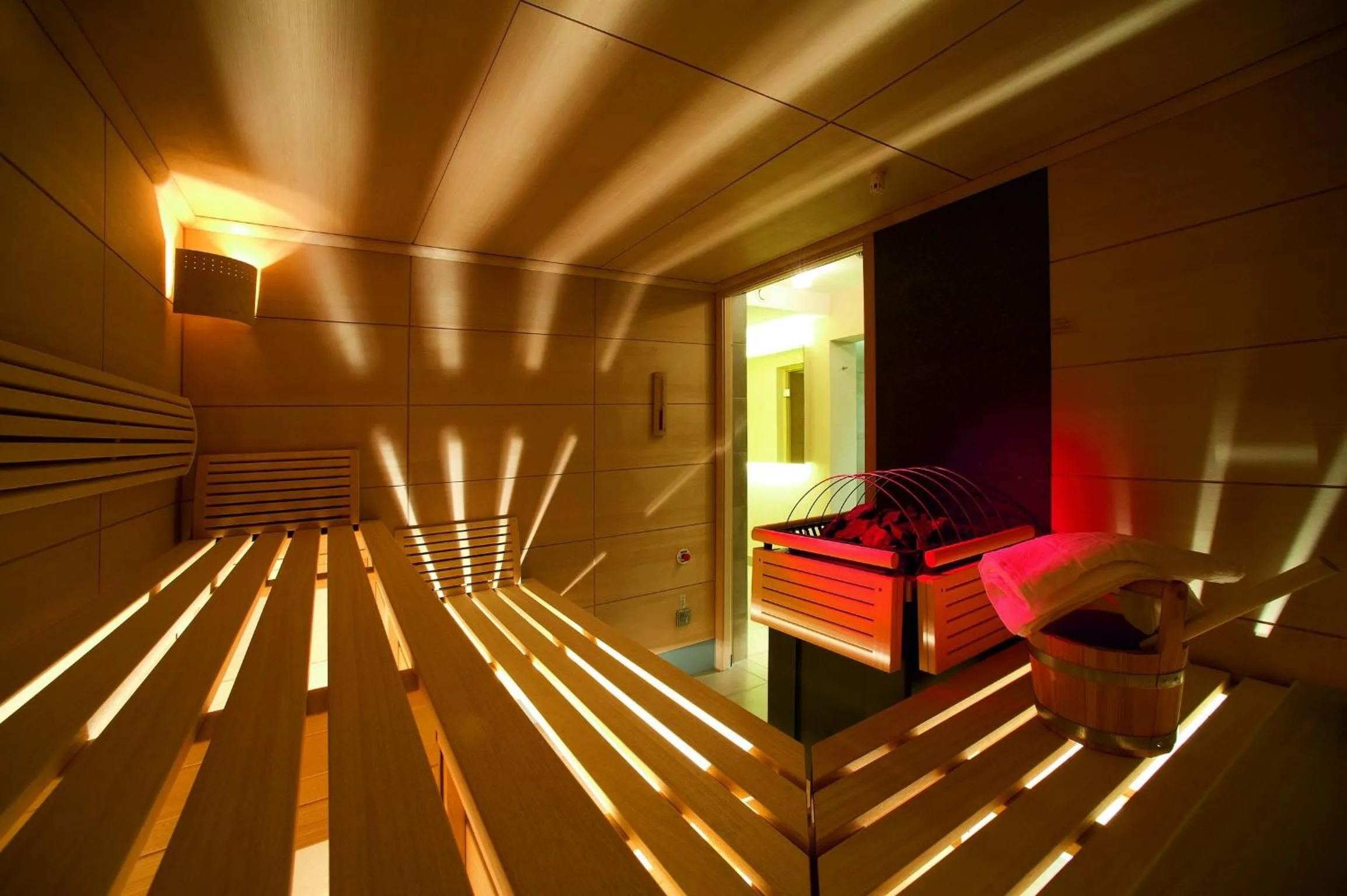 Sauna, Bed in Hotel Holunderhof