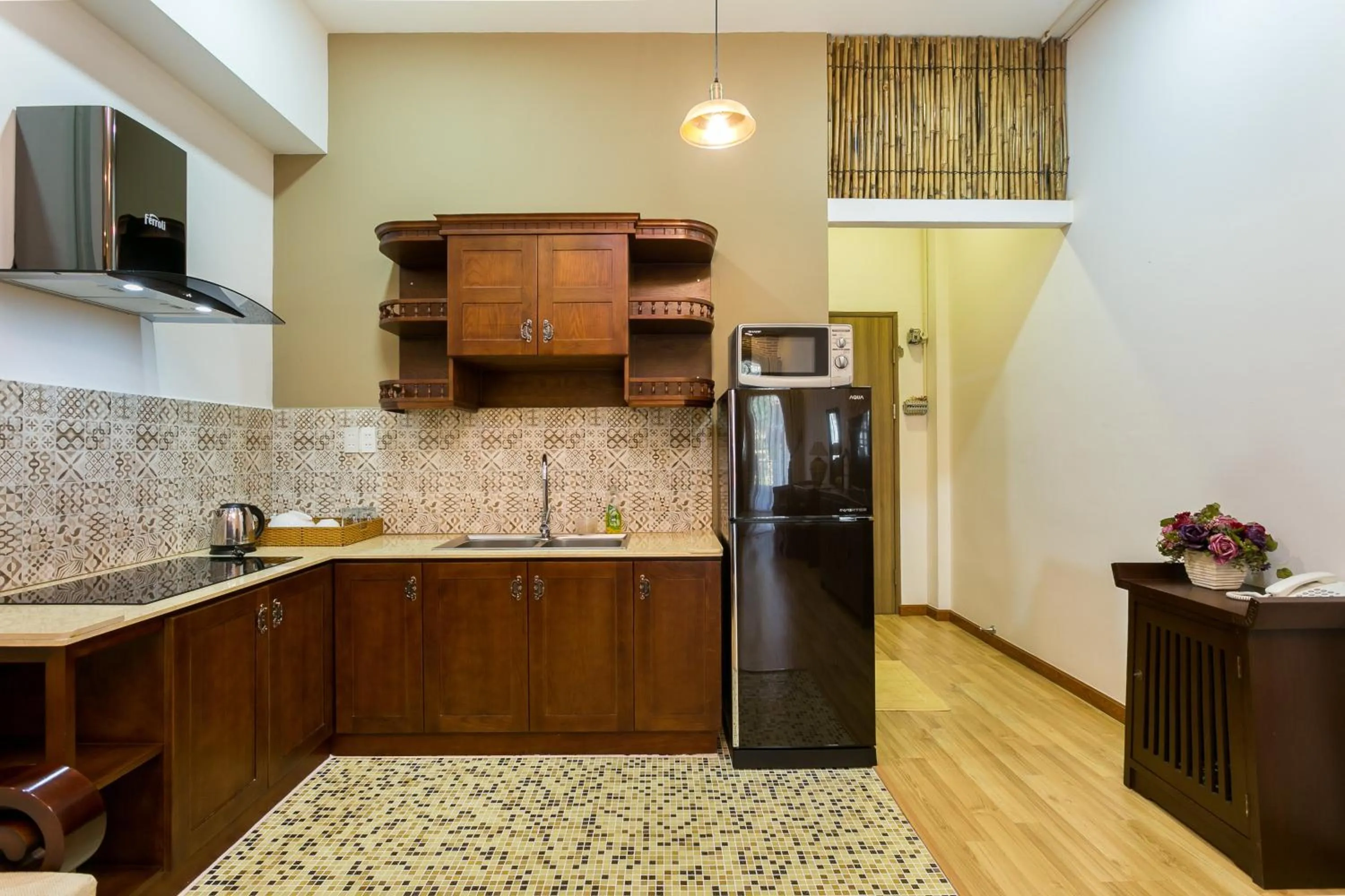 Kitchen or kitchenette in Indochine Ben Thanh Hotel & Apartments