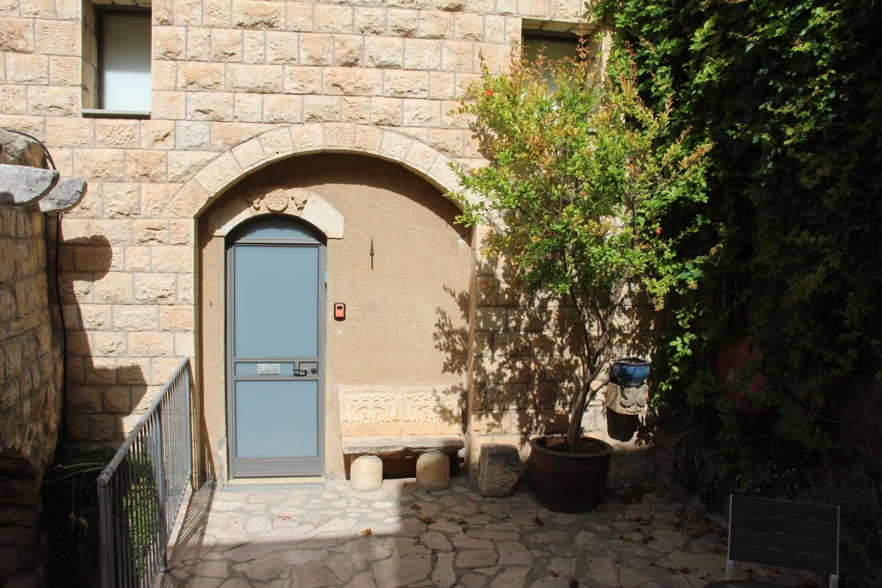 Facade/entrance in Artists' Colony Inn Zefat