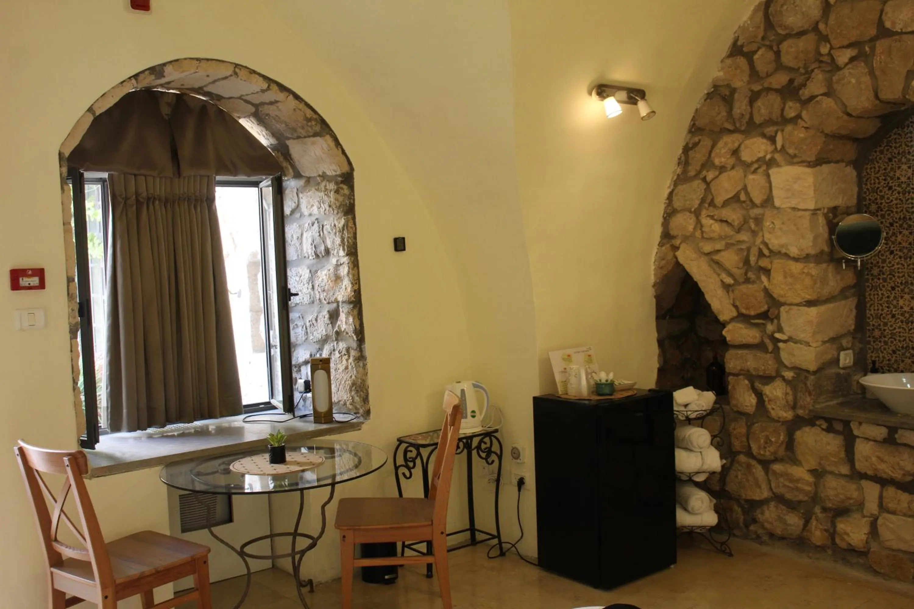 Seating area in Artists' Colony Inn Zefat