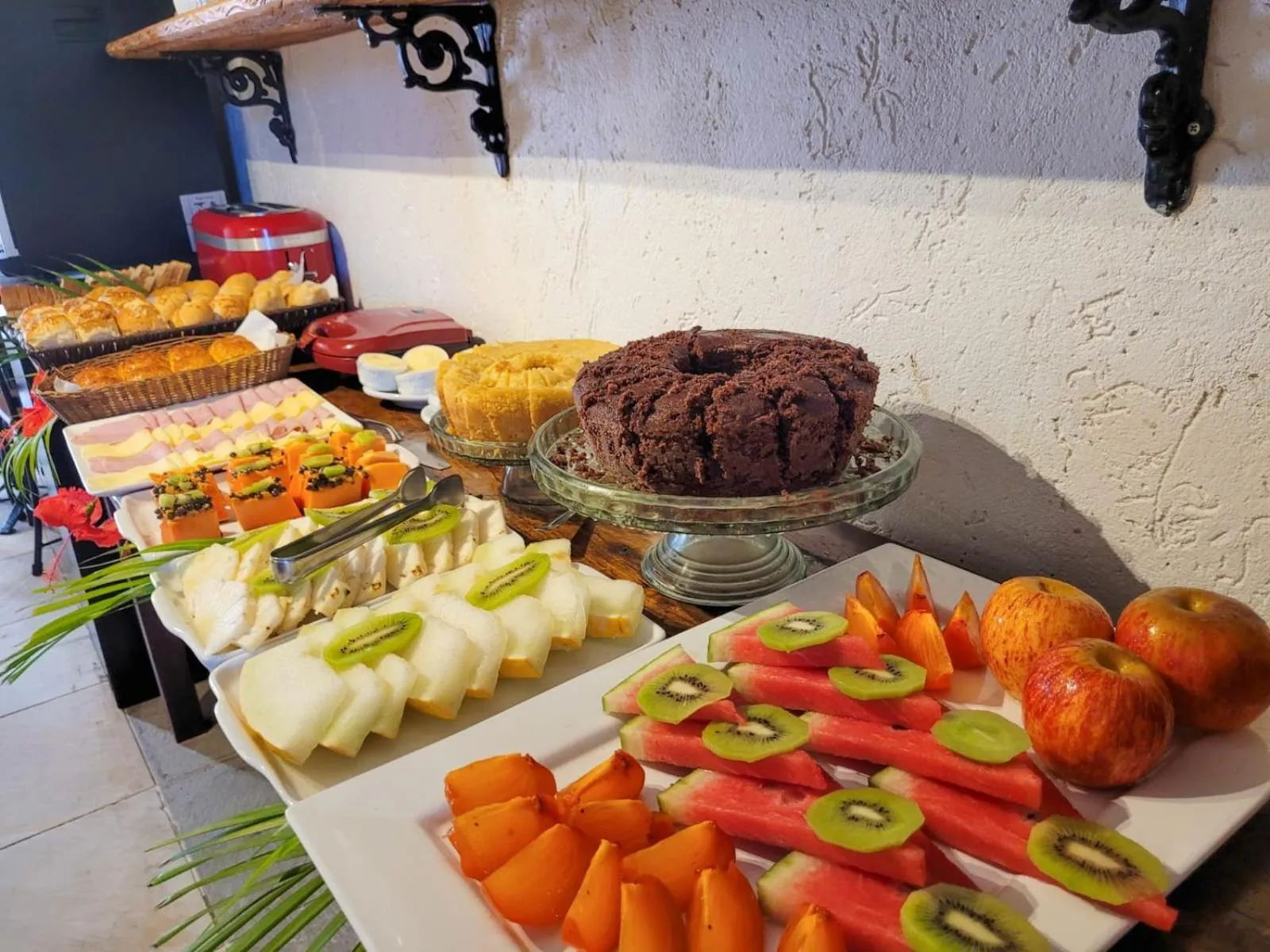 Buffet breakfast in Pousada Villegaignon