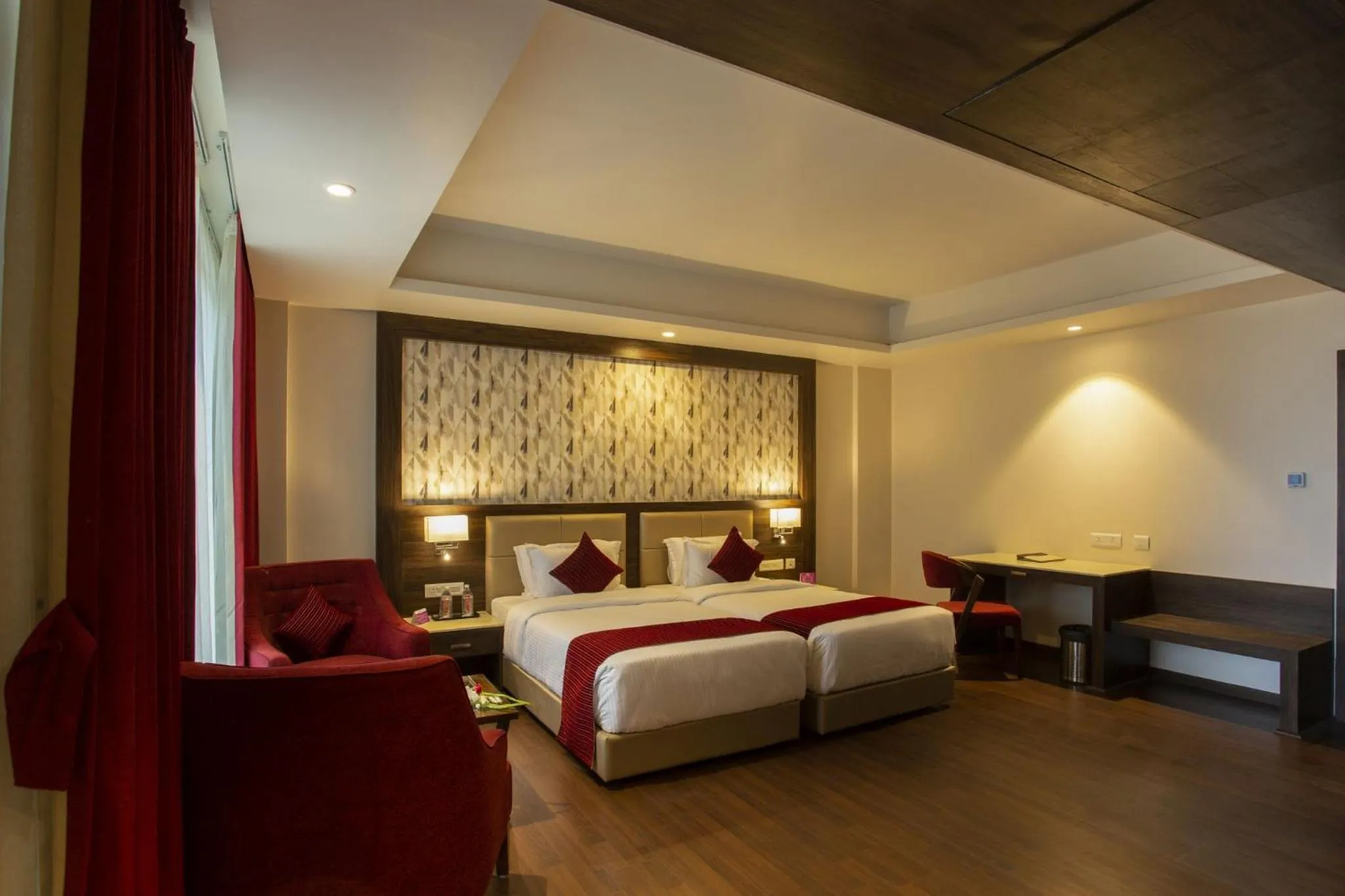 Photo of the whole room, Bed in Sarovar Portico, Somnath