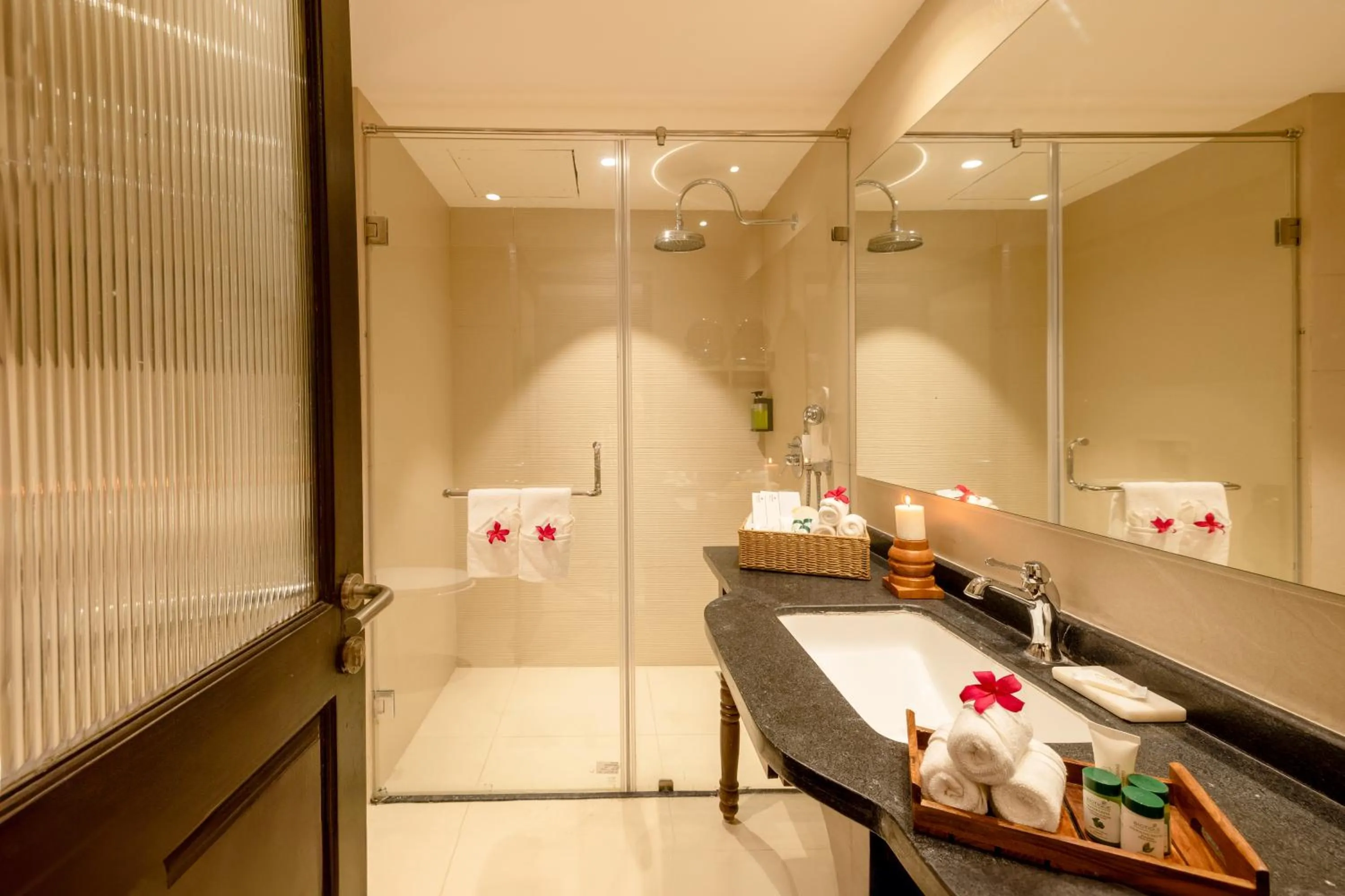 Bathroom in Vijayshree Resort, Hampi