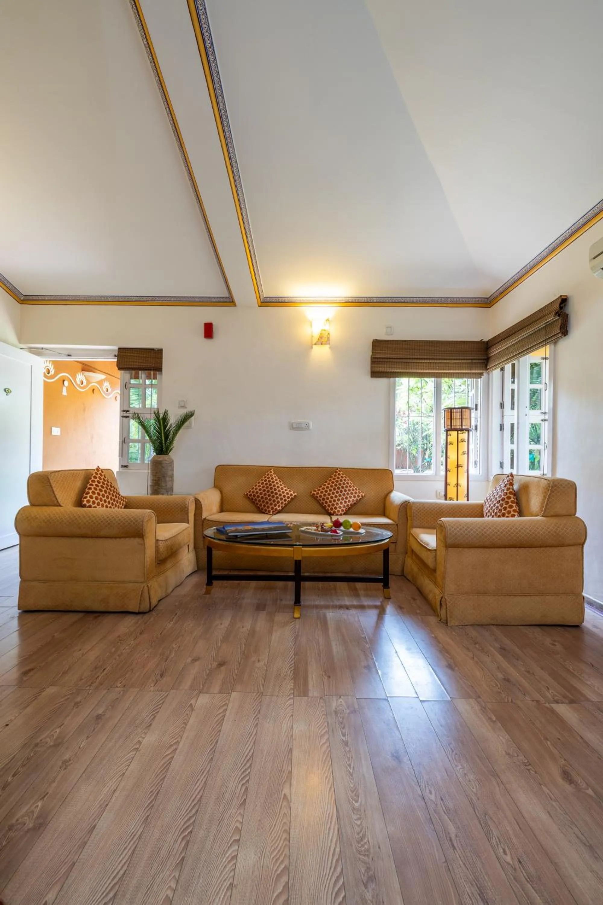 Living room in Vijayshree Resort, Hampi