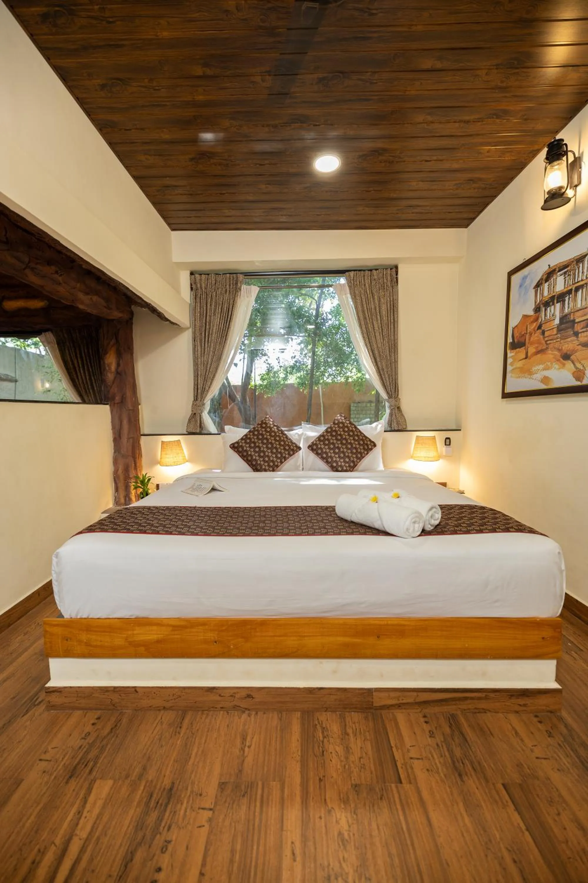 Bedroom, Bed in Vijayshree Resort, Hampi