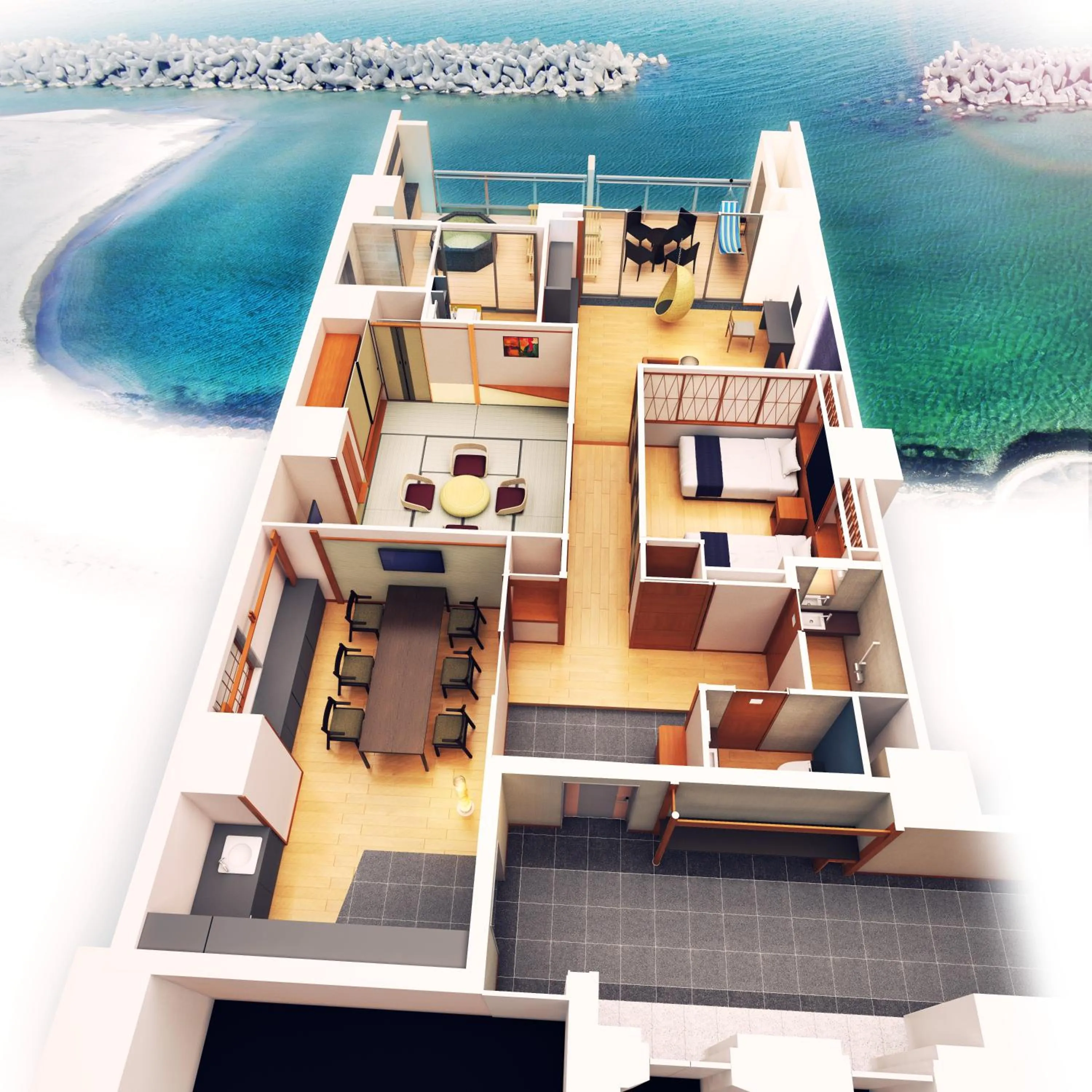 Bed in Kaike Yugetsu