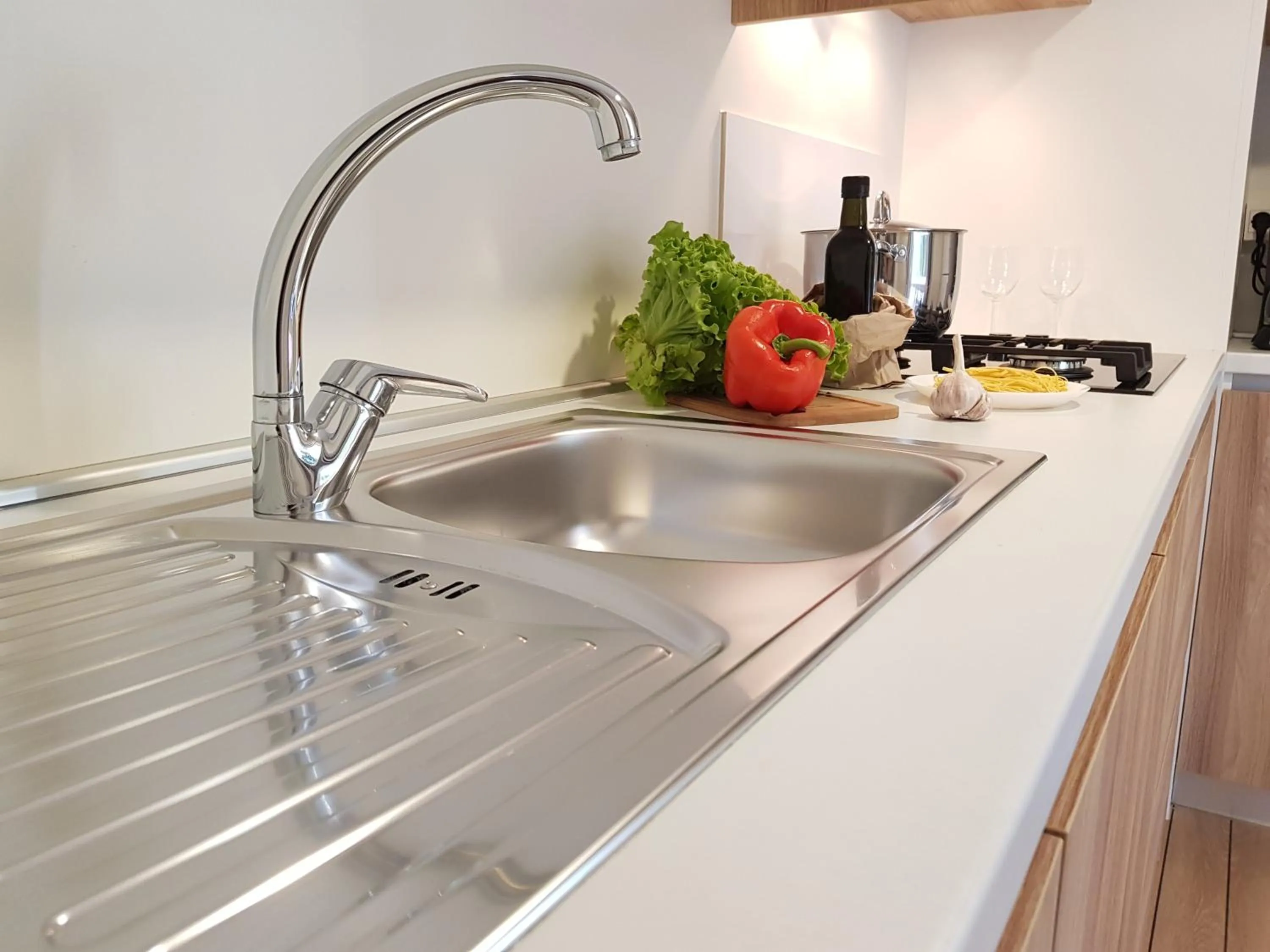 Kitchen or kitchenette in Mobile Homes Banko in Bijela Uvala and Zelena laguna