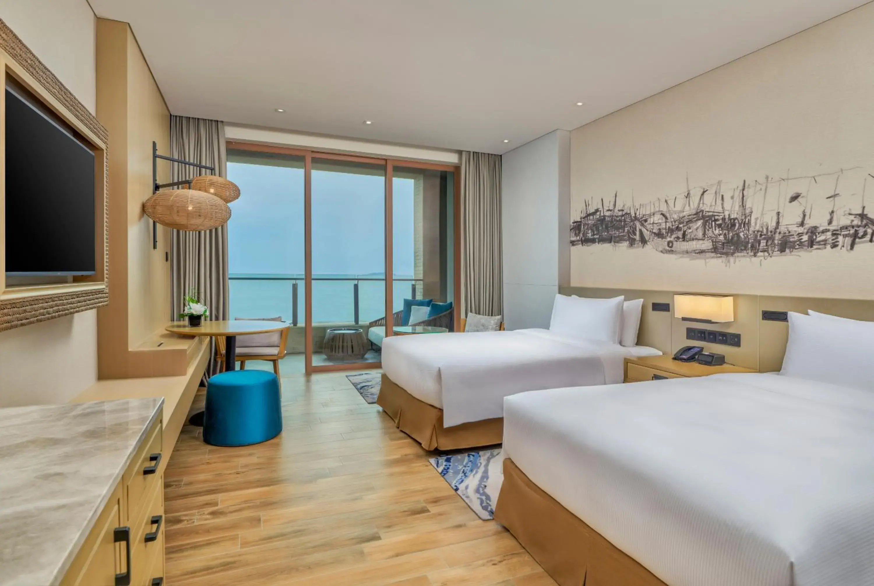 Deluxe Twin Room with Sea View in DoubleTree by Hilton Shanwei Deluxe Twin Room with Sea View in DoubleTree by Hilton Shanwei