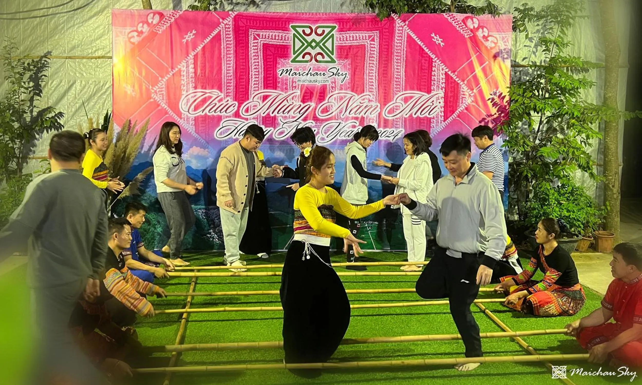 People in Mai Chau Sky Resort