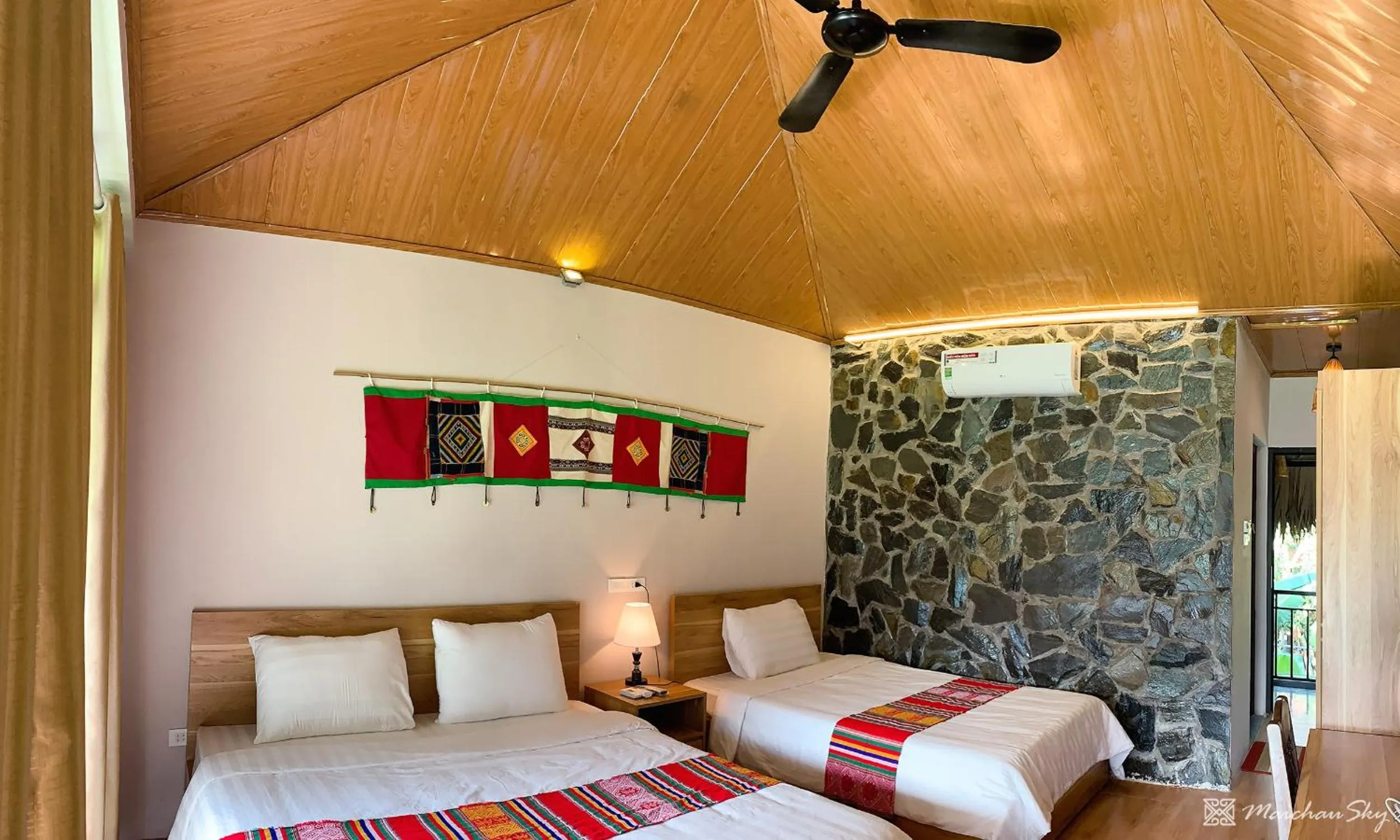 Bed in Mai Chau Sky Resort