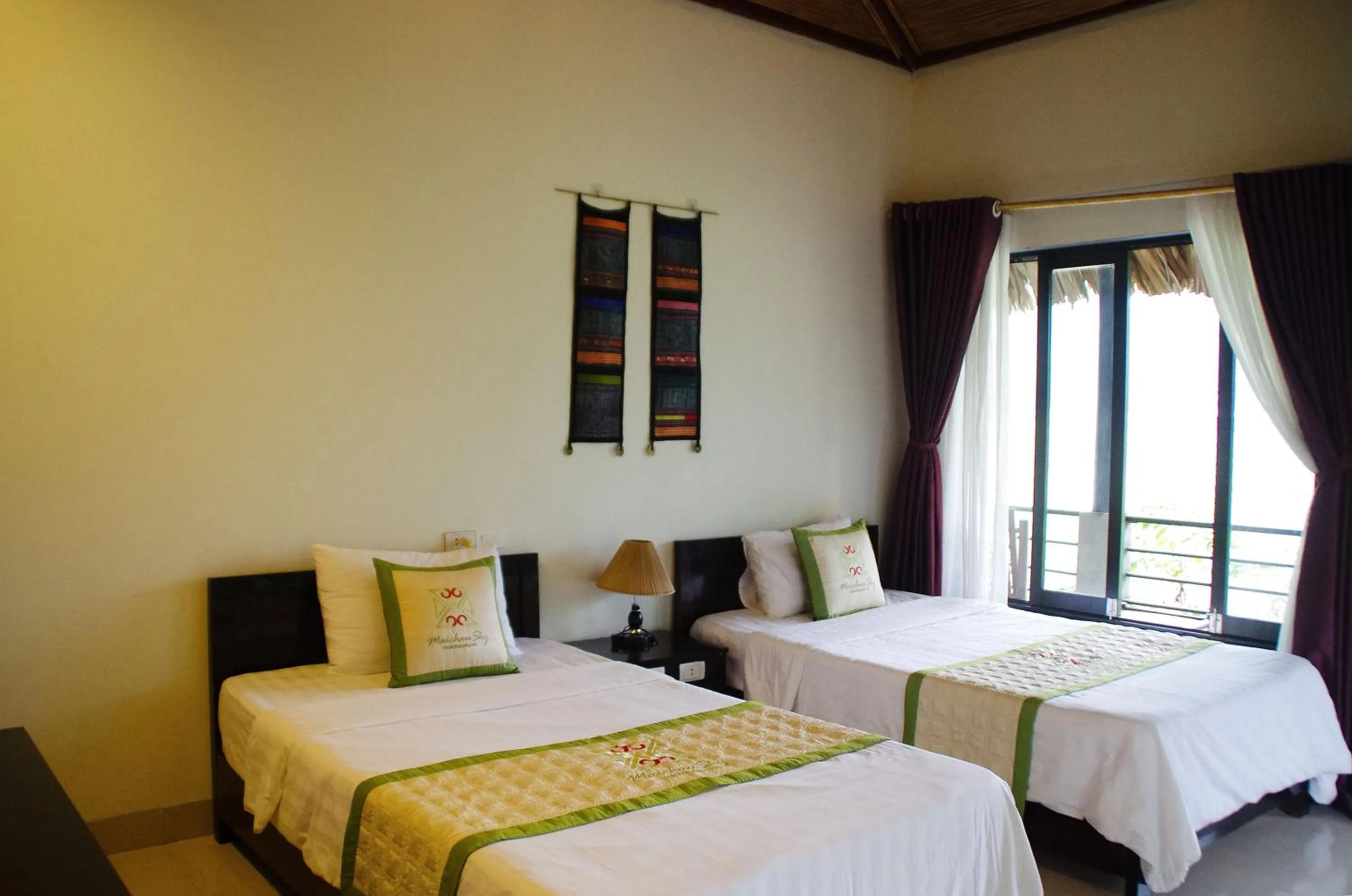View (from property/room), Bed in Mai Chau Sky Resort
