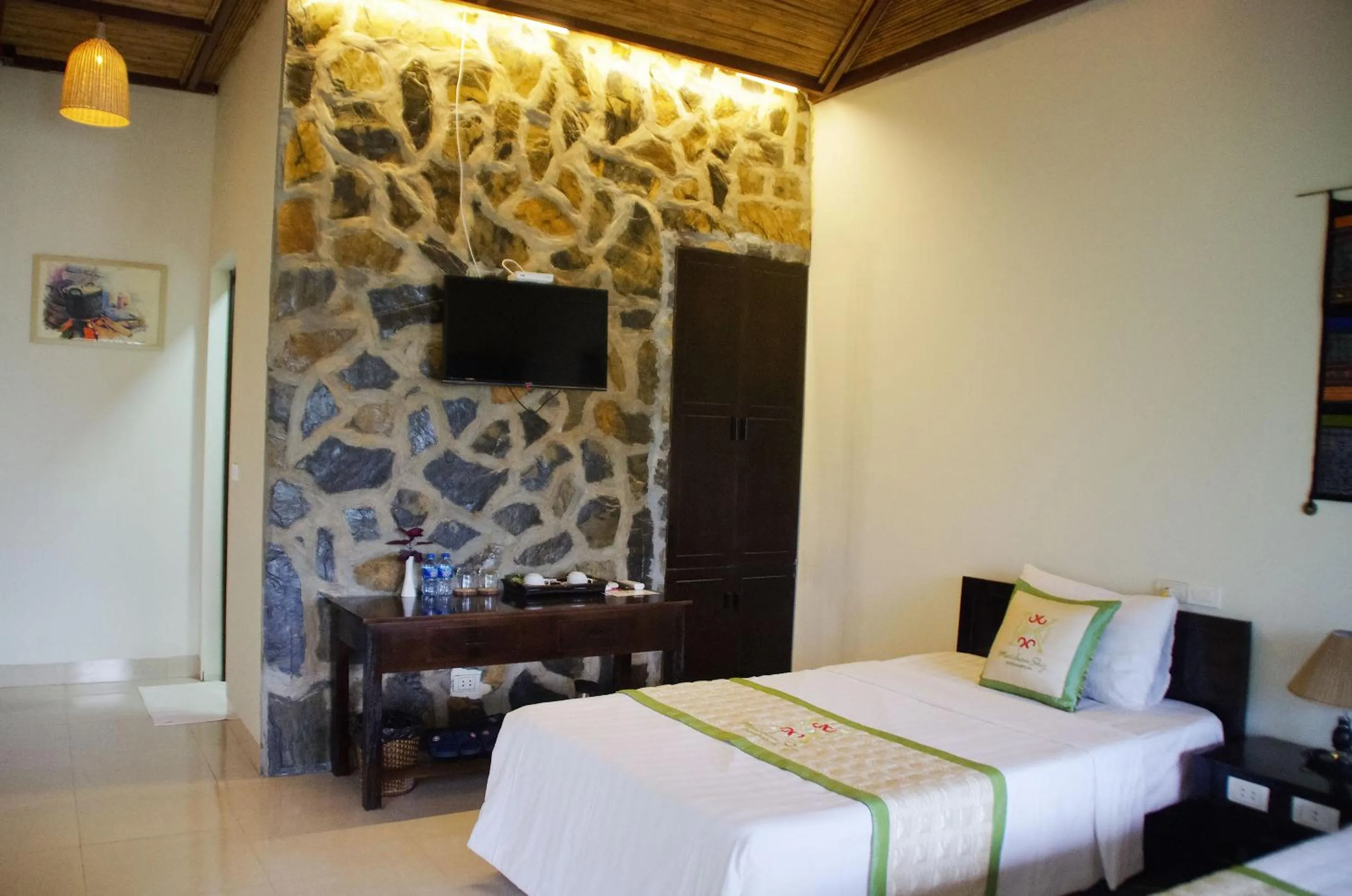 Living room, Bed in Mai Chau Sky Resort