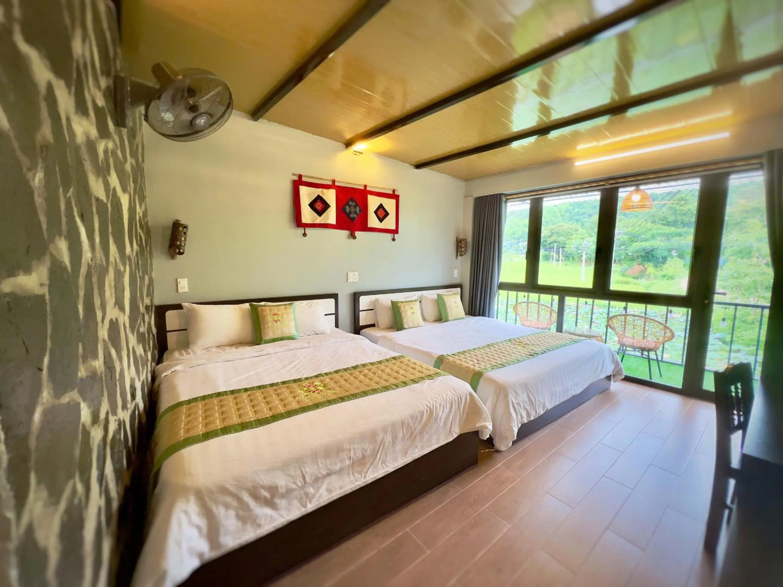 Living room, Bed in Mai Chau Sky Resort