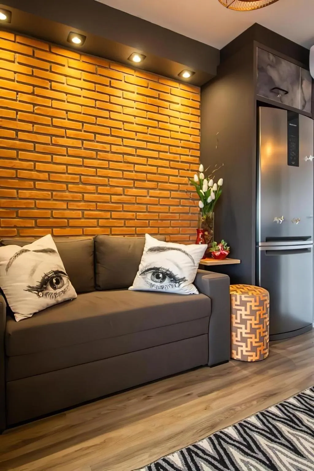 Living room in Edifício Summit Pinheiros, Aptos com Wi-Fi, Ar Condicionado, Varanda, Piscina, Academia e Estacionamento, Próximo ao Metrô