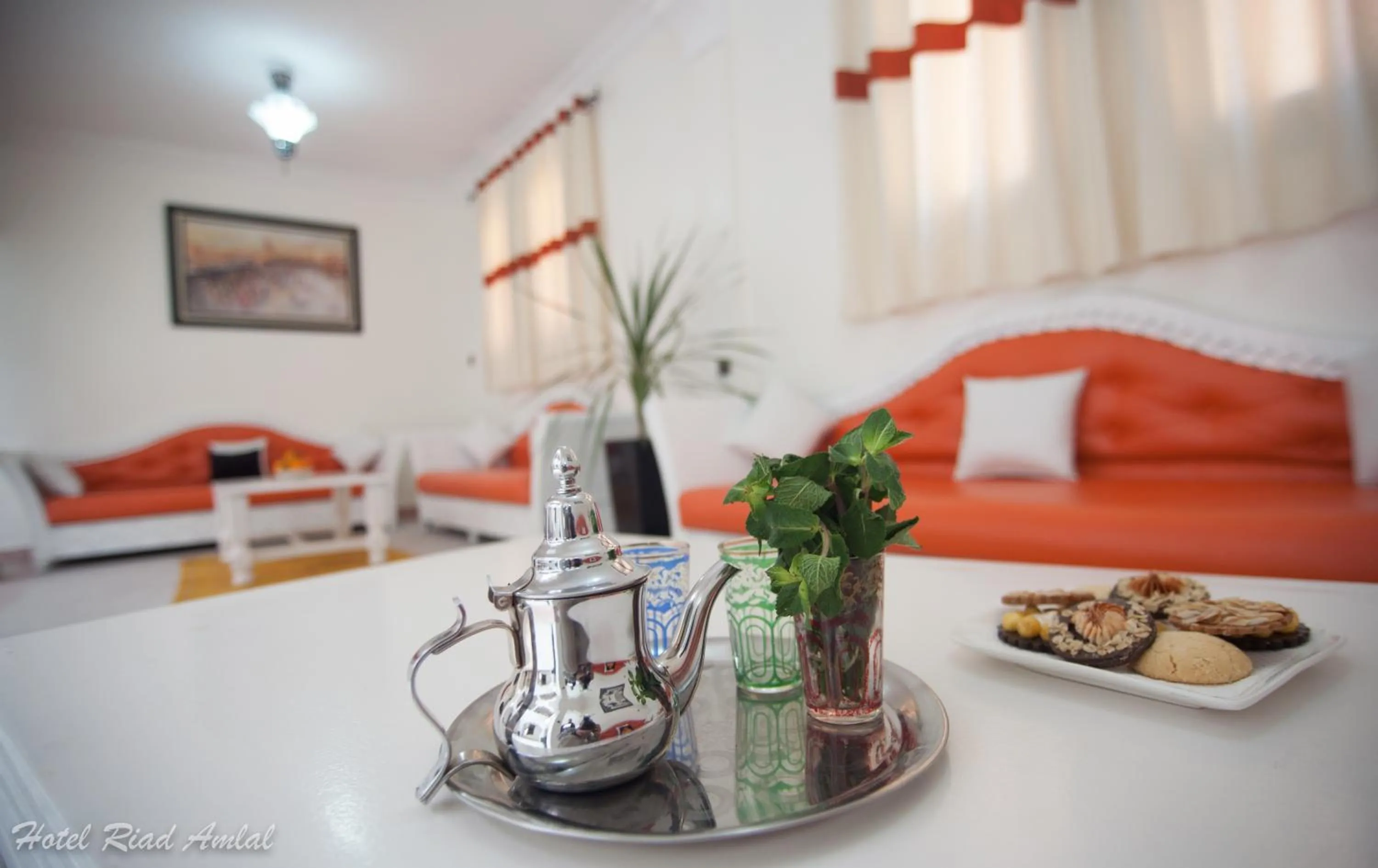 Communal lounge/ TV room in Hotel Riad Amlal