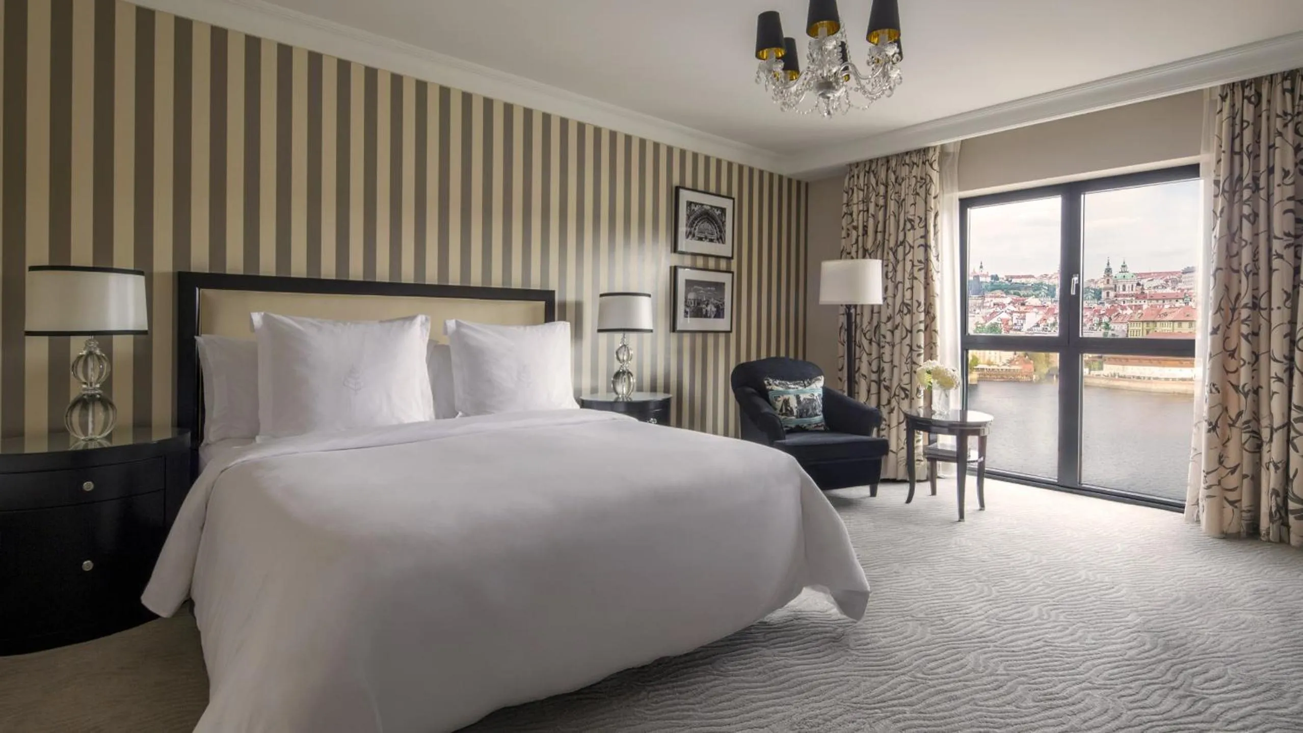 Bed in Four Seasons Hotel Prague