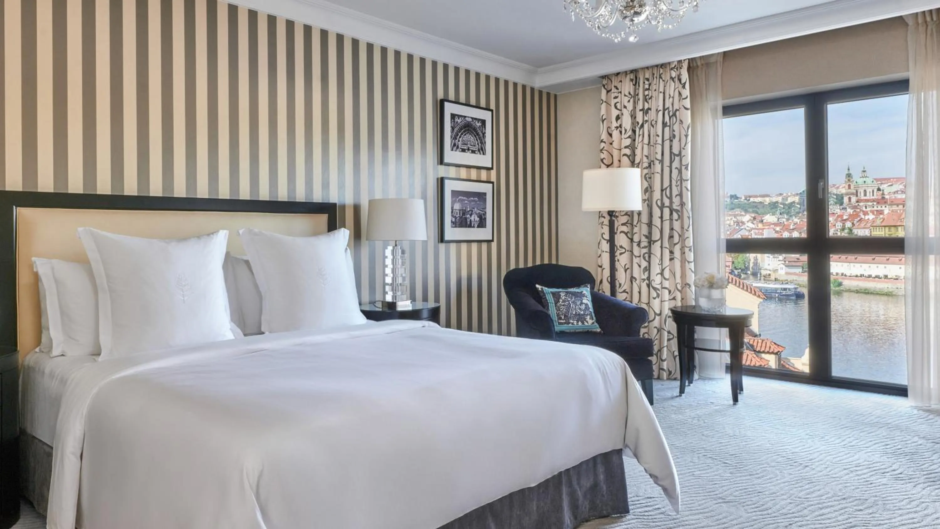 Bed in Four Seasons Hotel Prague